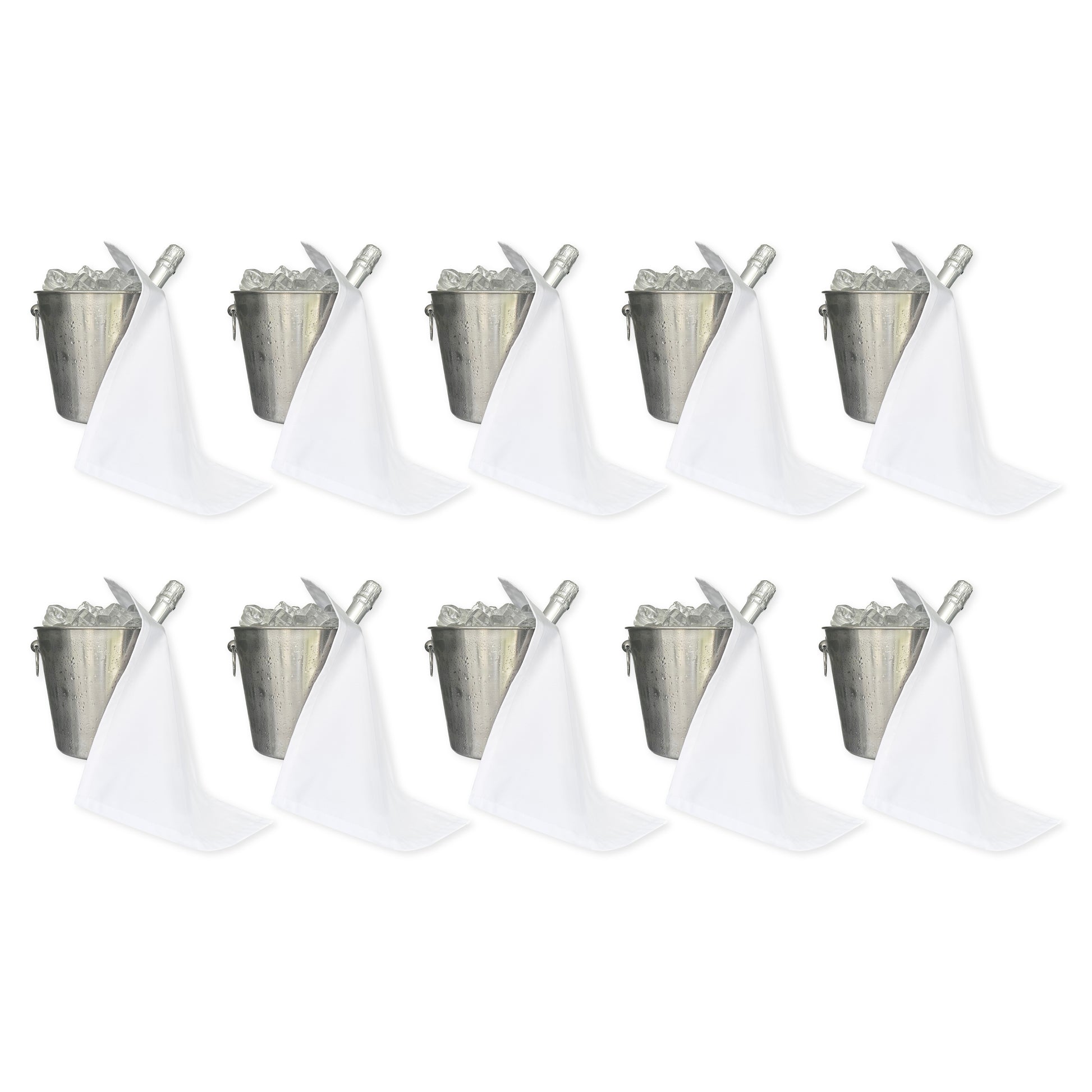 Catering BottleCloth · White Polycotton, 42 cm, Corner Hole, Stitched Circle