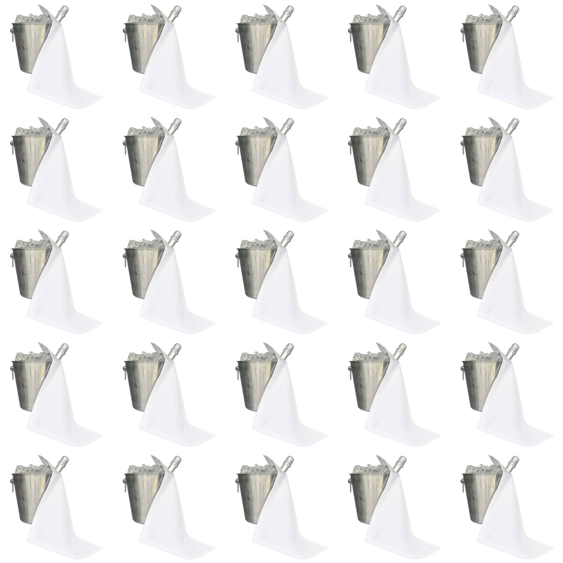 Catering BottleCloth · White Polycotton, 42 cm, Corner Hole, Stitched Circle