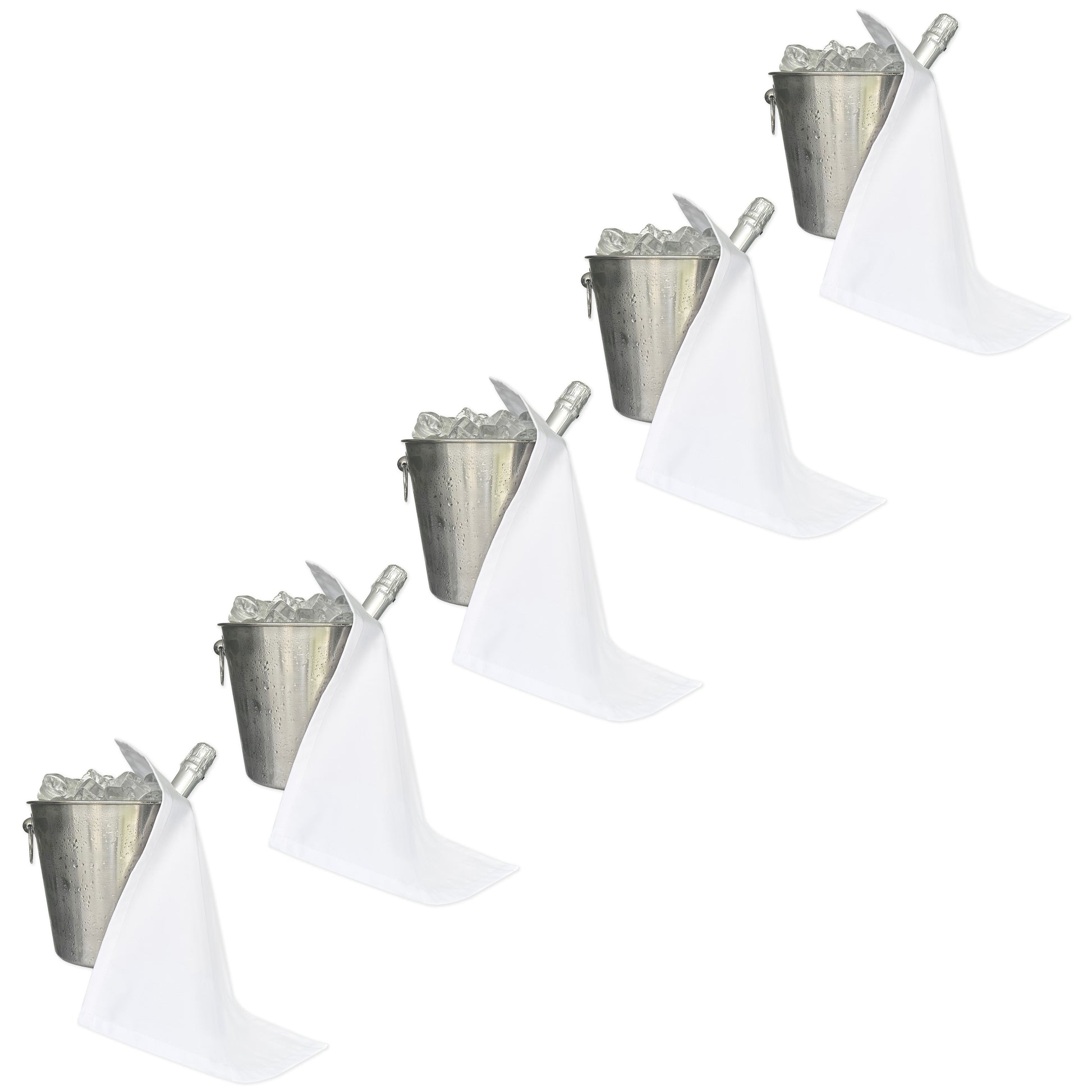 Catering BottleCloth · White Polycotton, 42 cm, Corner Hole, Stitched Circle