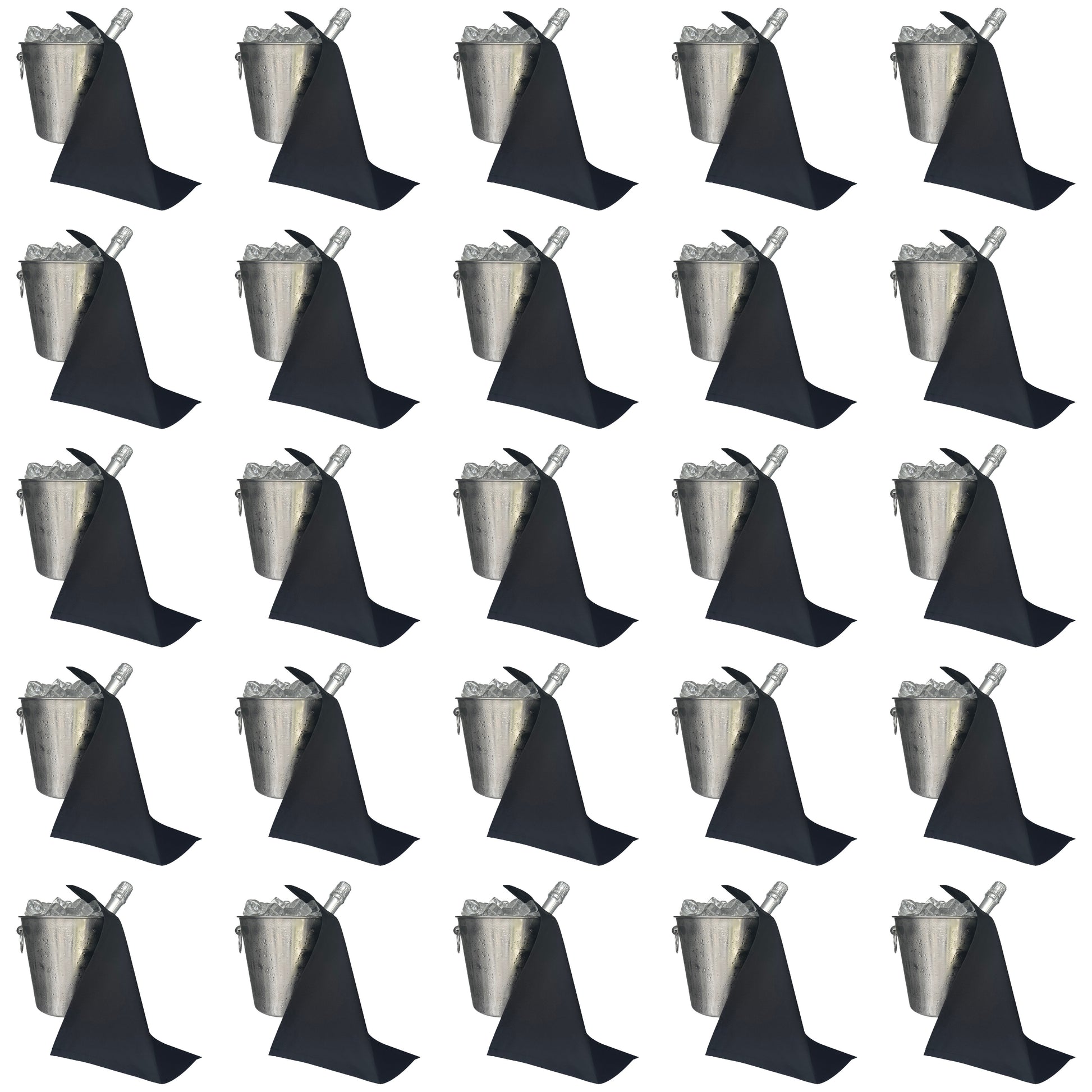Catering BottleCloth · Black Polycotton, 42 cm, Corner Hole, Stitched Circle