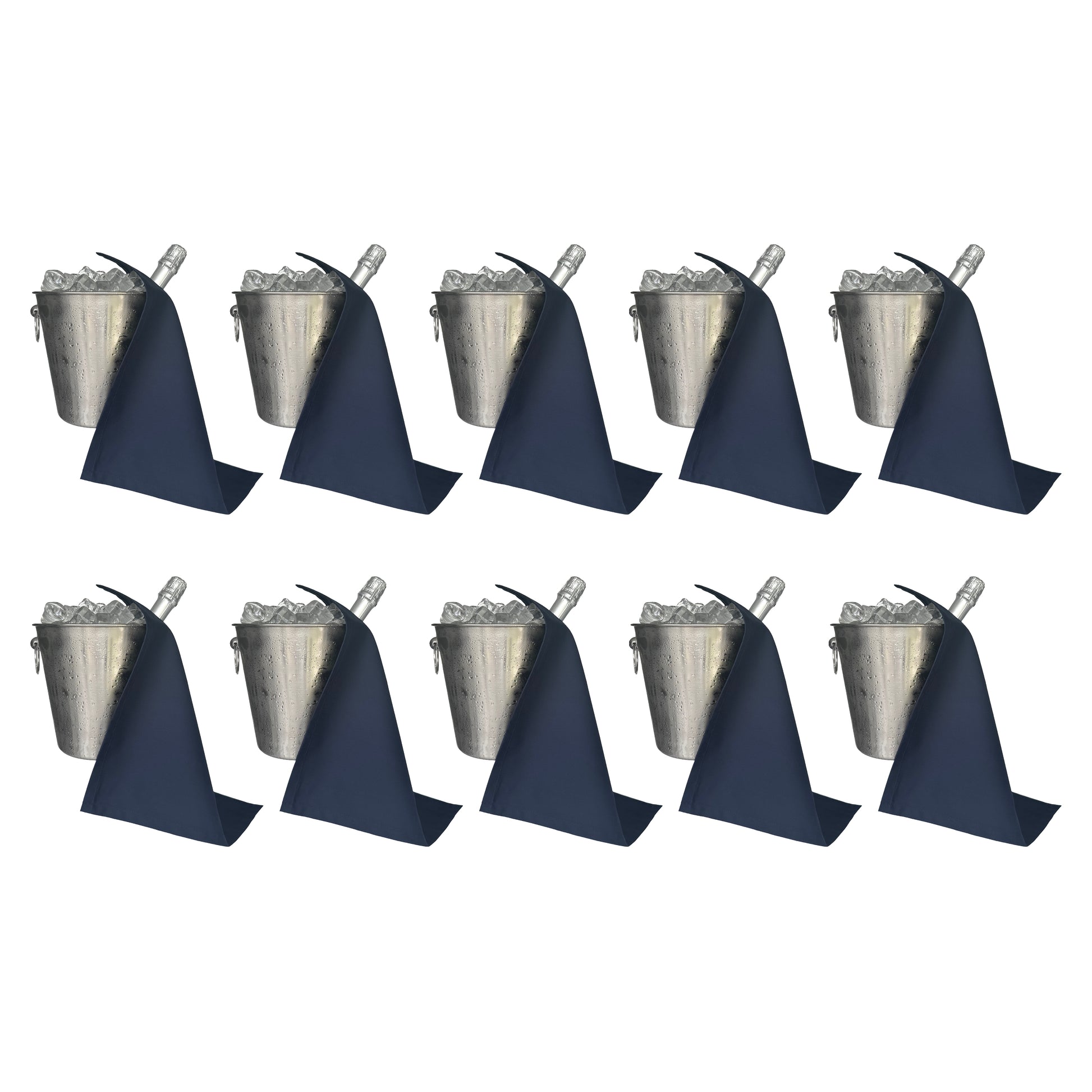 Catering BottleCloth · Navy Polycotton, 42 cm, Corner Hole, Stitched Circle