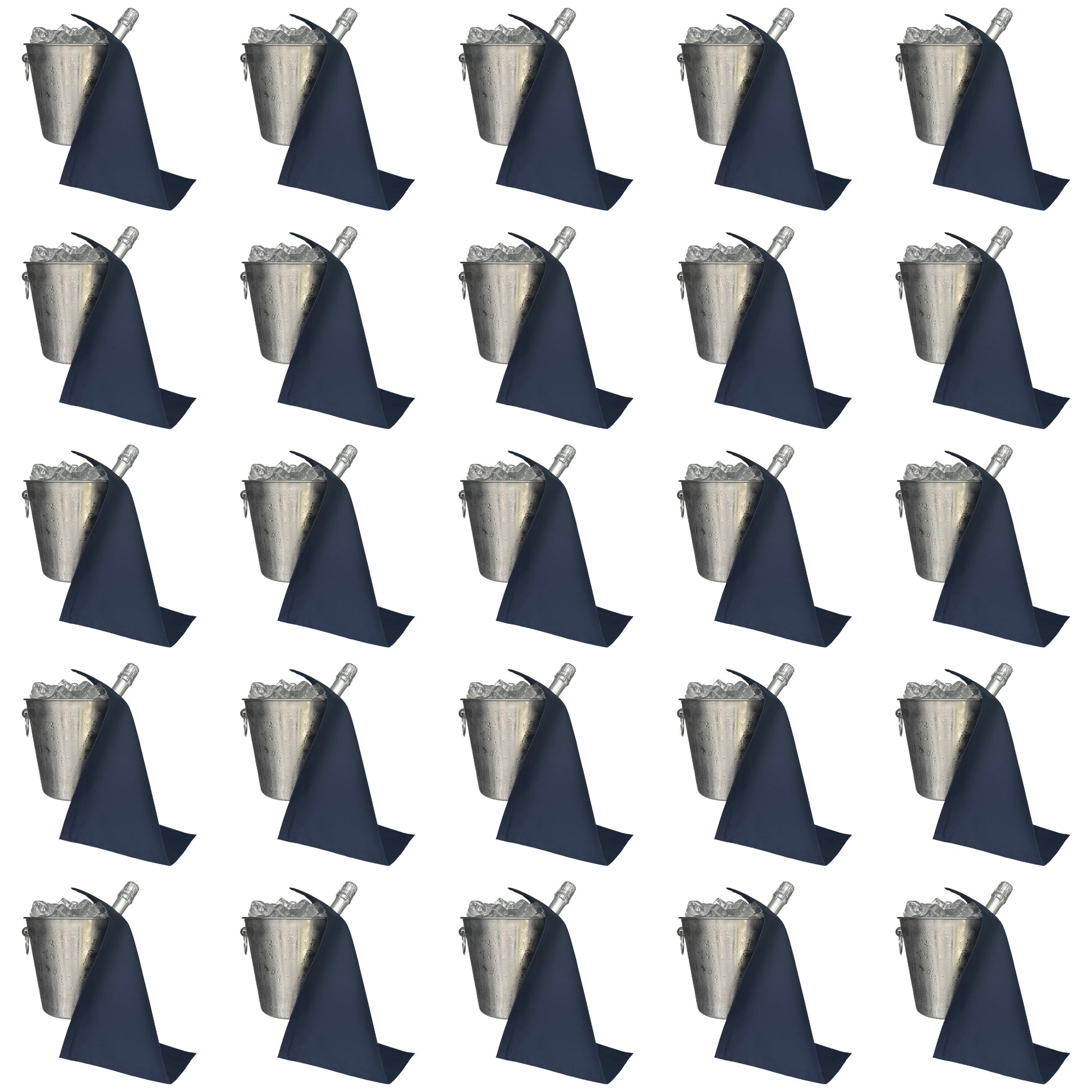 Catering BottleCloth · Navy Polycotton, 42 cm, Corner Hole, Stitched Circle