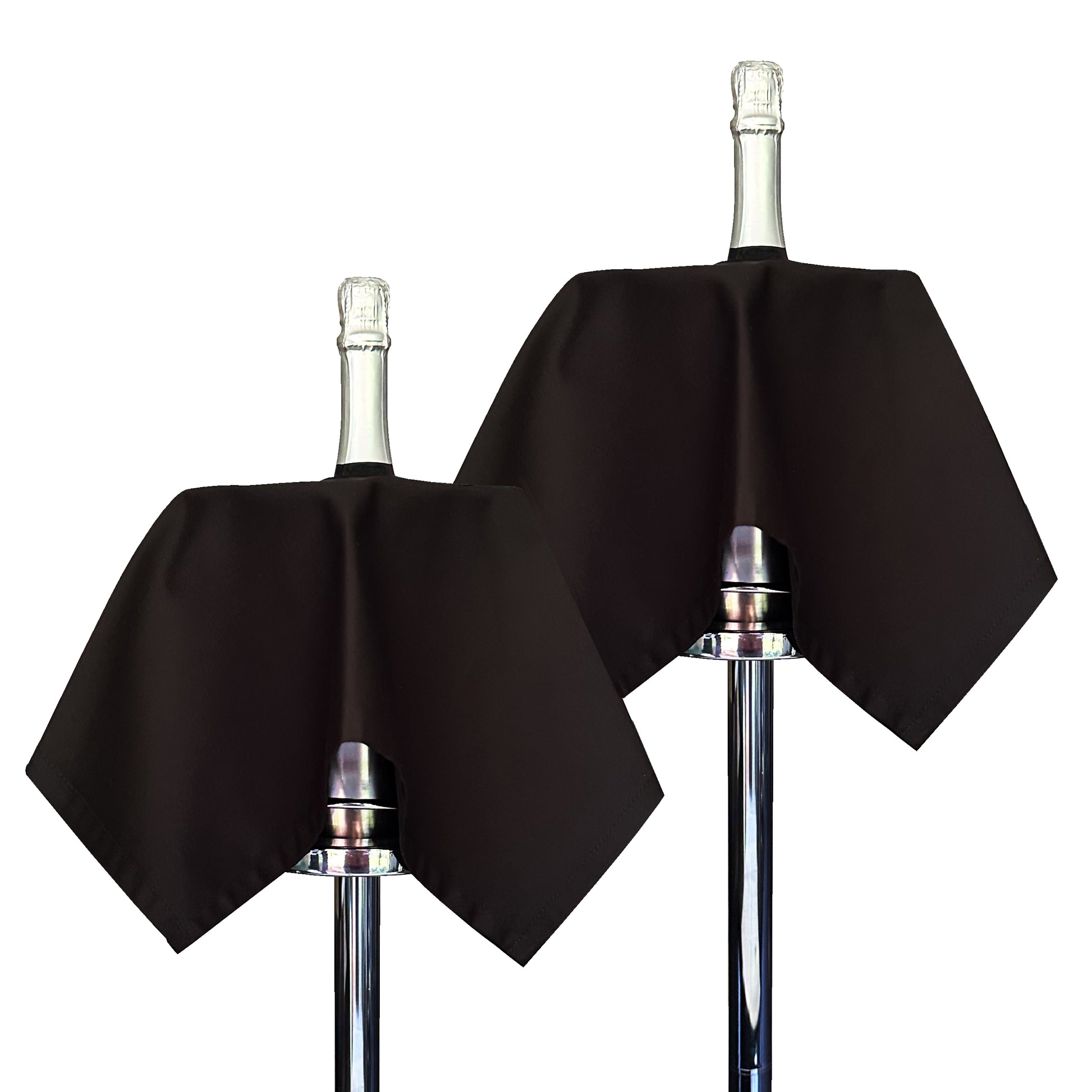 Catering BottleCloth · Black Polycotton, 54 cm, Center Hole, Stitched Circle