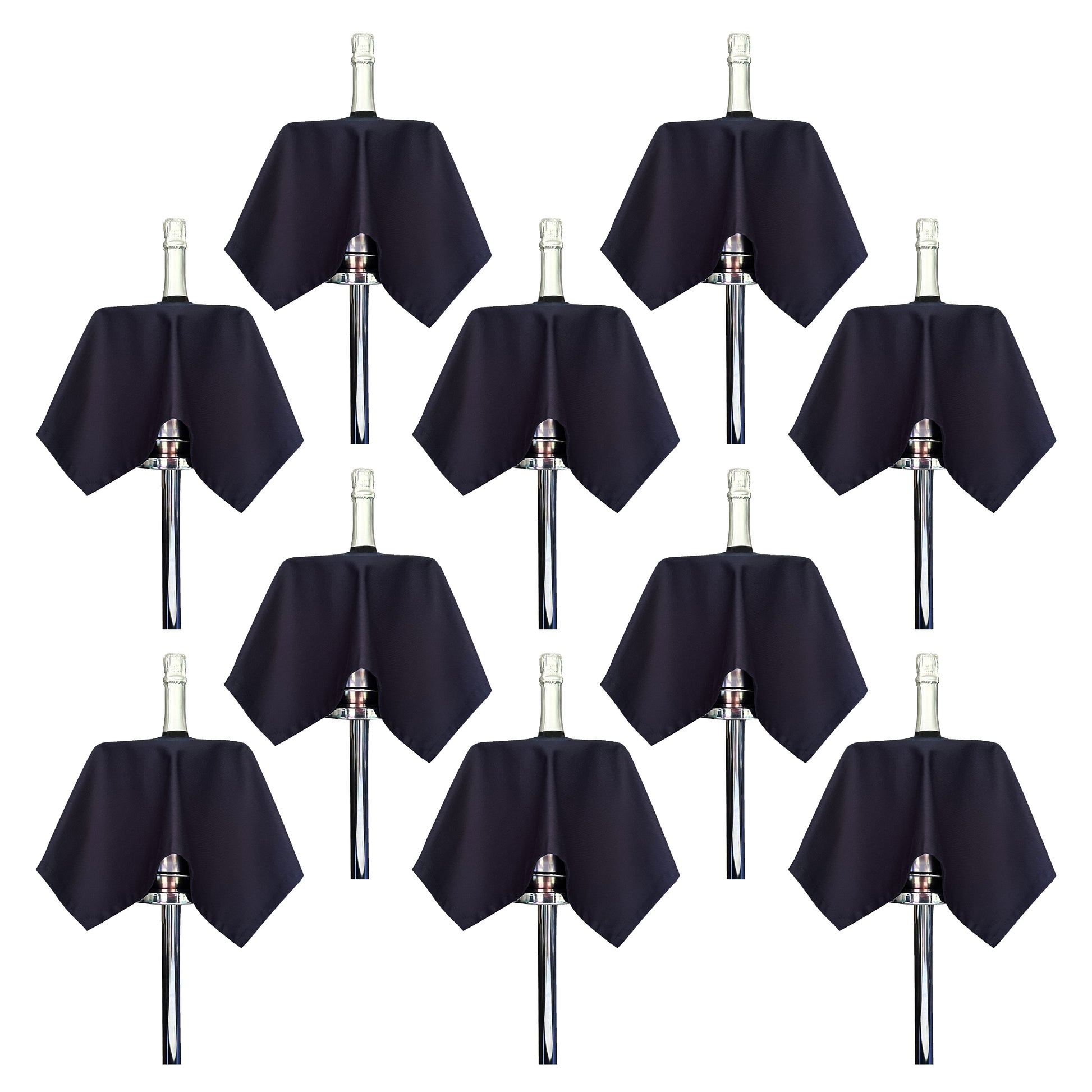 Catering BottleCloth · Navy Polycotton, 54 cm, Center Hole, Stitched Circle