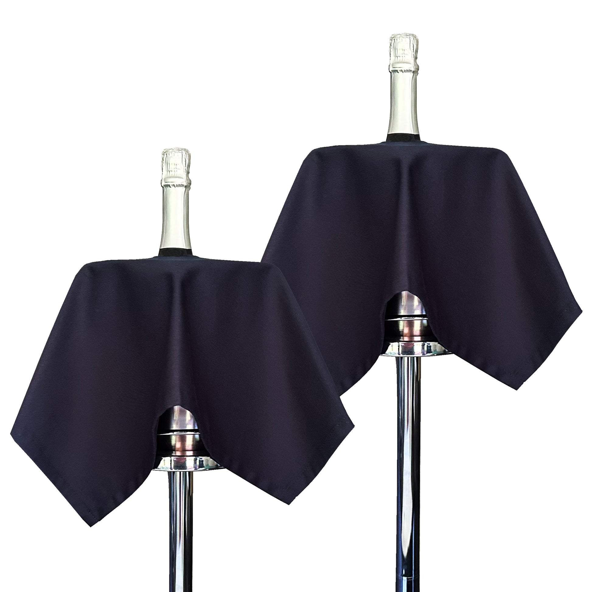 Catering BottleCloth · Navy Polycotton, 54 cm, Center Hole, Stitched Circle
