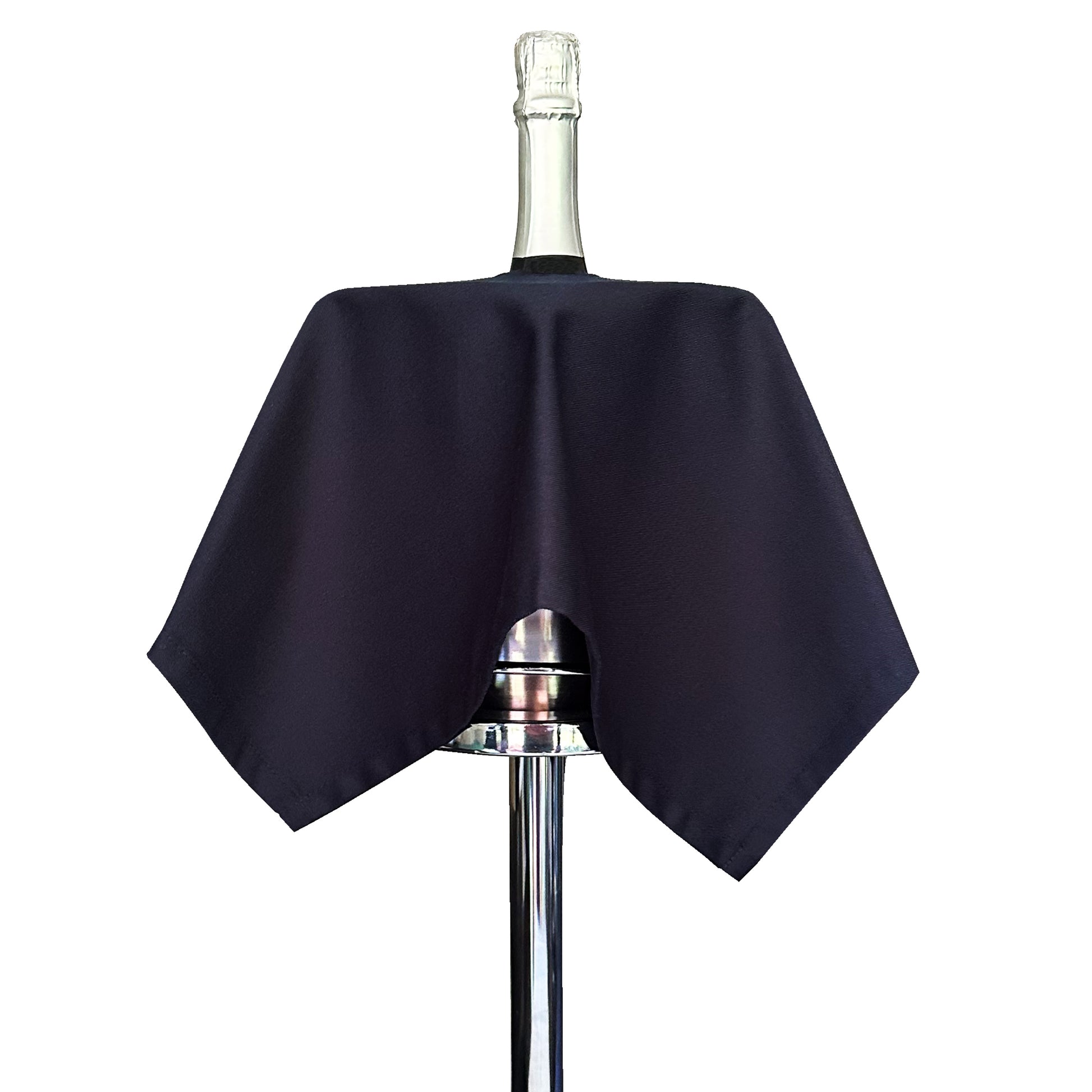 Catering BottleCloths - White, Black & Navy, Polycotton, 54 cm, Corner Hole, Stitched Circle - Colour Combo, Pack of 3