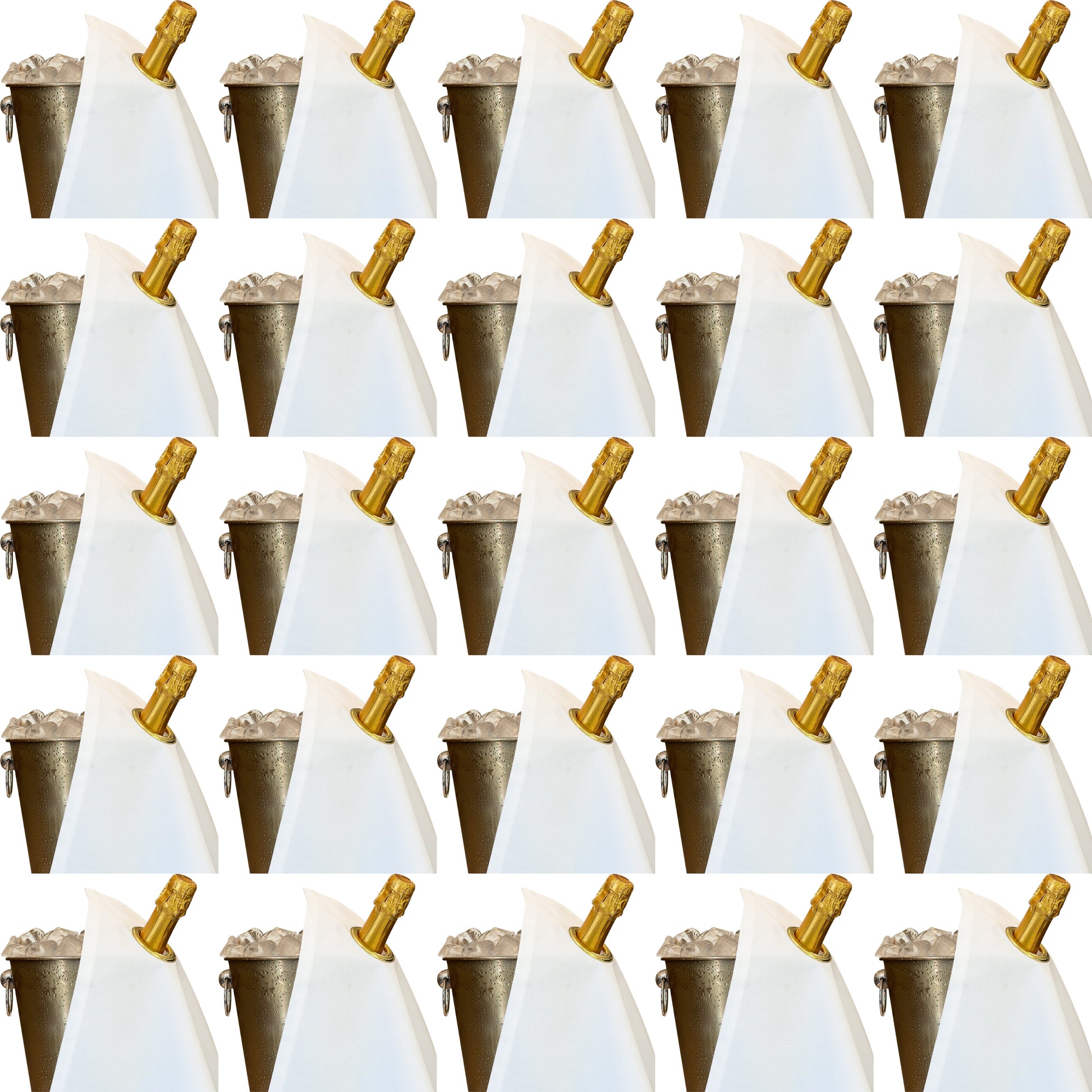 Classic BottleCloth · White with Gold Metal Ring, Cotton, 42 cm, Corner Hole