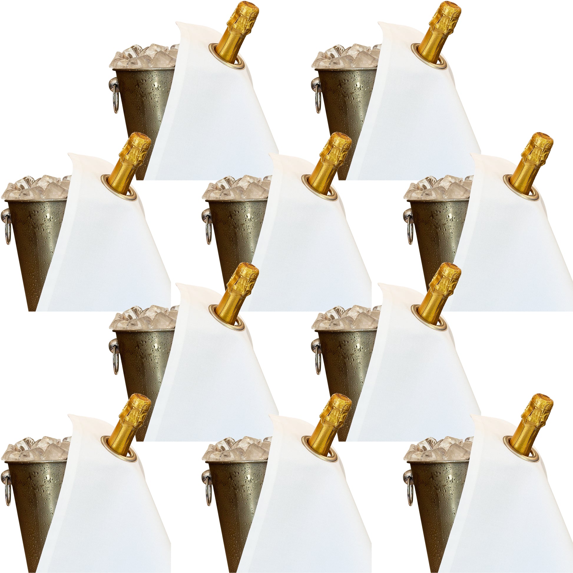 Klasické bottlecloths · bílá se stříbrným kovovým kroužkem, bavlna, 42 cm, rohová díra · balení 10