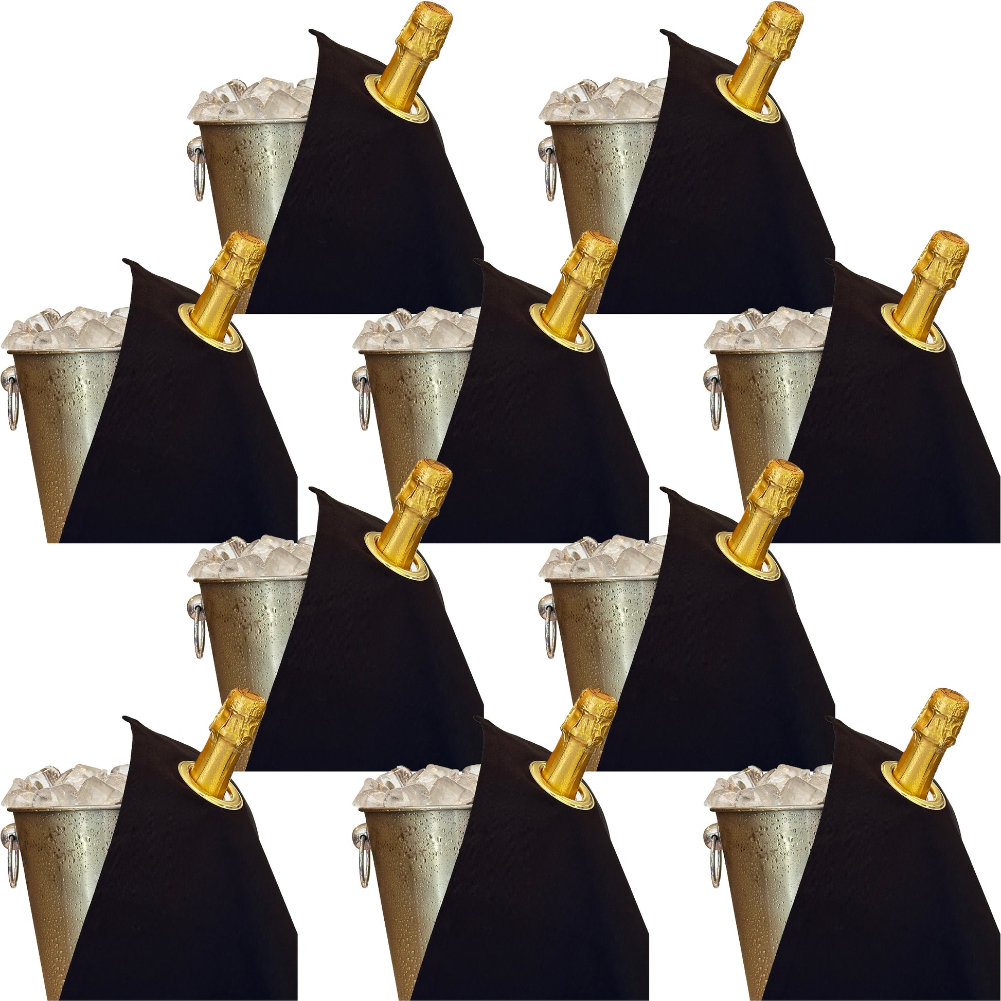 Classic BottleCloth · Black with Gold Metal Ring, Cotton, 42 cm, Corner Hole