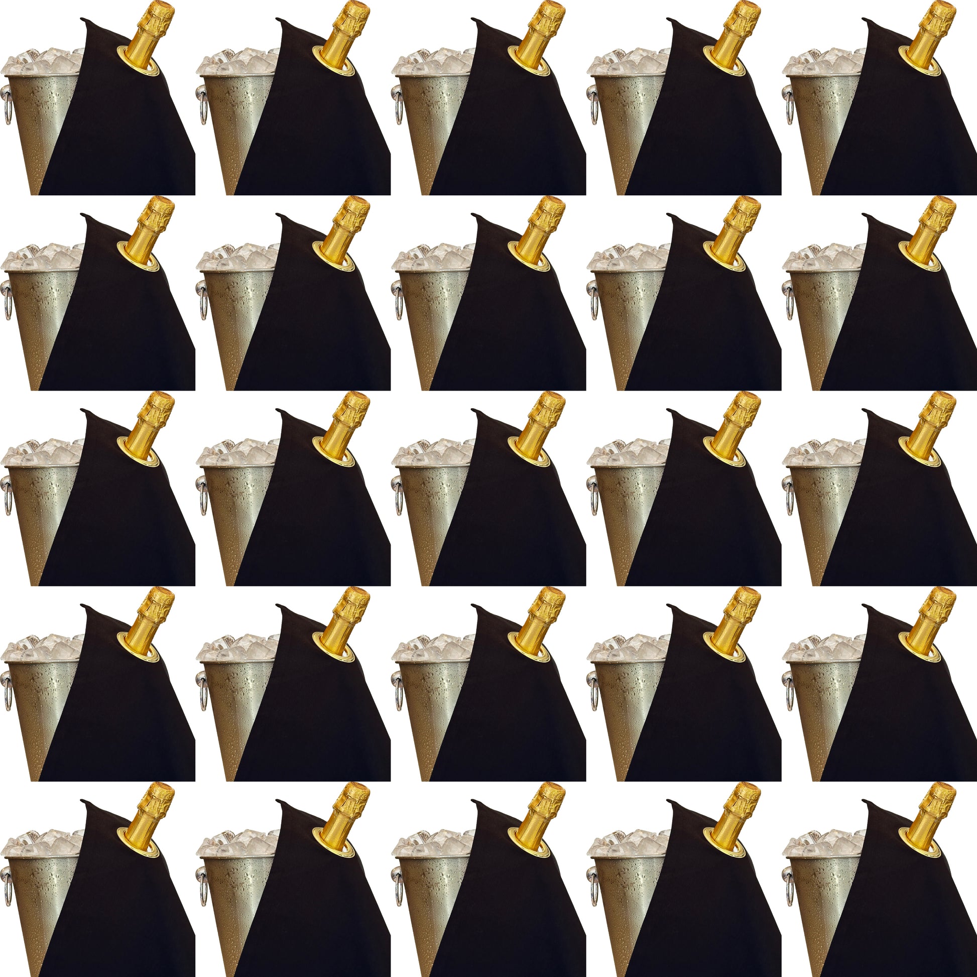 Classic BottleCloth · Black with Gold Metal Ring, Cotton, 42 cm, Corner Hole