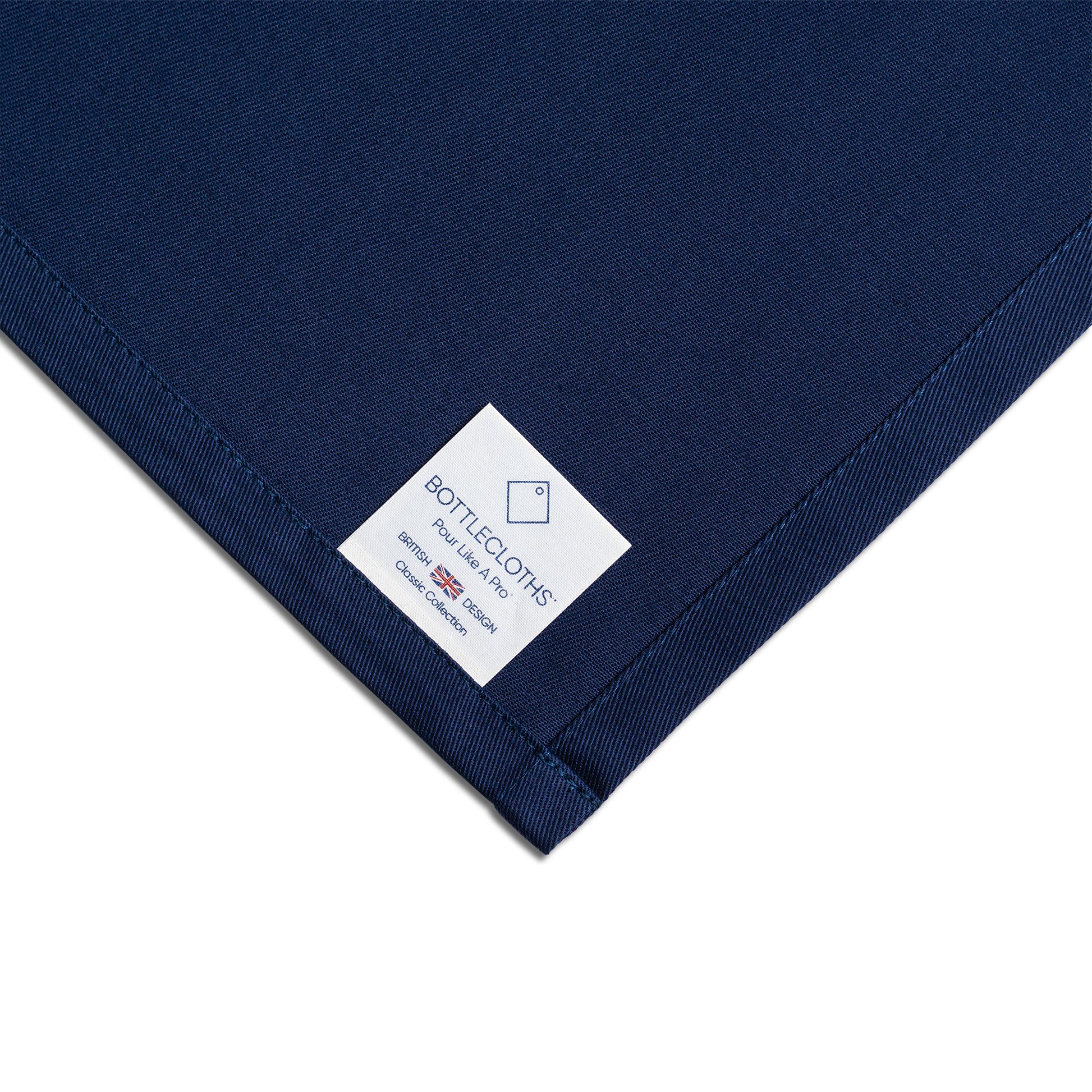 Classic BottleCloth · Royal Blue with Silver Metal Ring, Cotton, 42 cm, Corner Hole