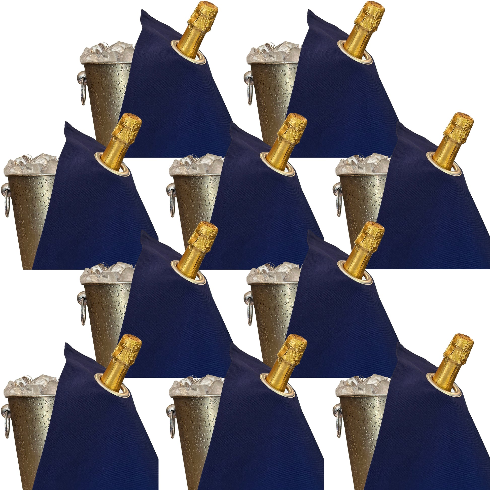 Classic BottleCloth · Royal Blue with Silver Metal Ring, Cotton, 42 cm, Corner Hole