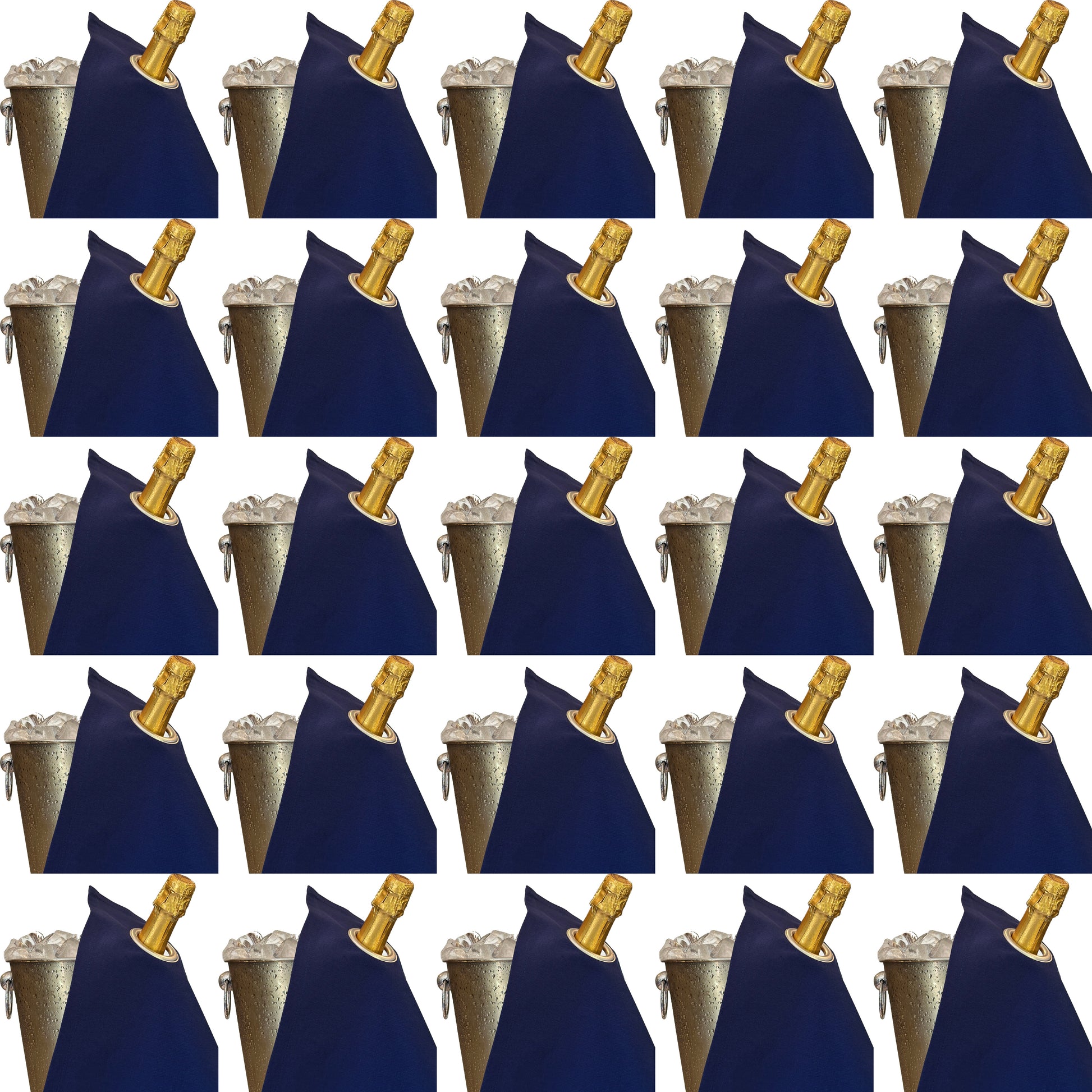 Classic BottleCloth · Royal Blue with Silver Metal Ring, Cotton, 42 cm, Corner Hole