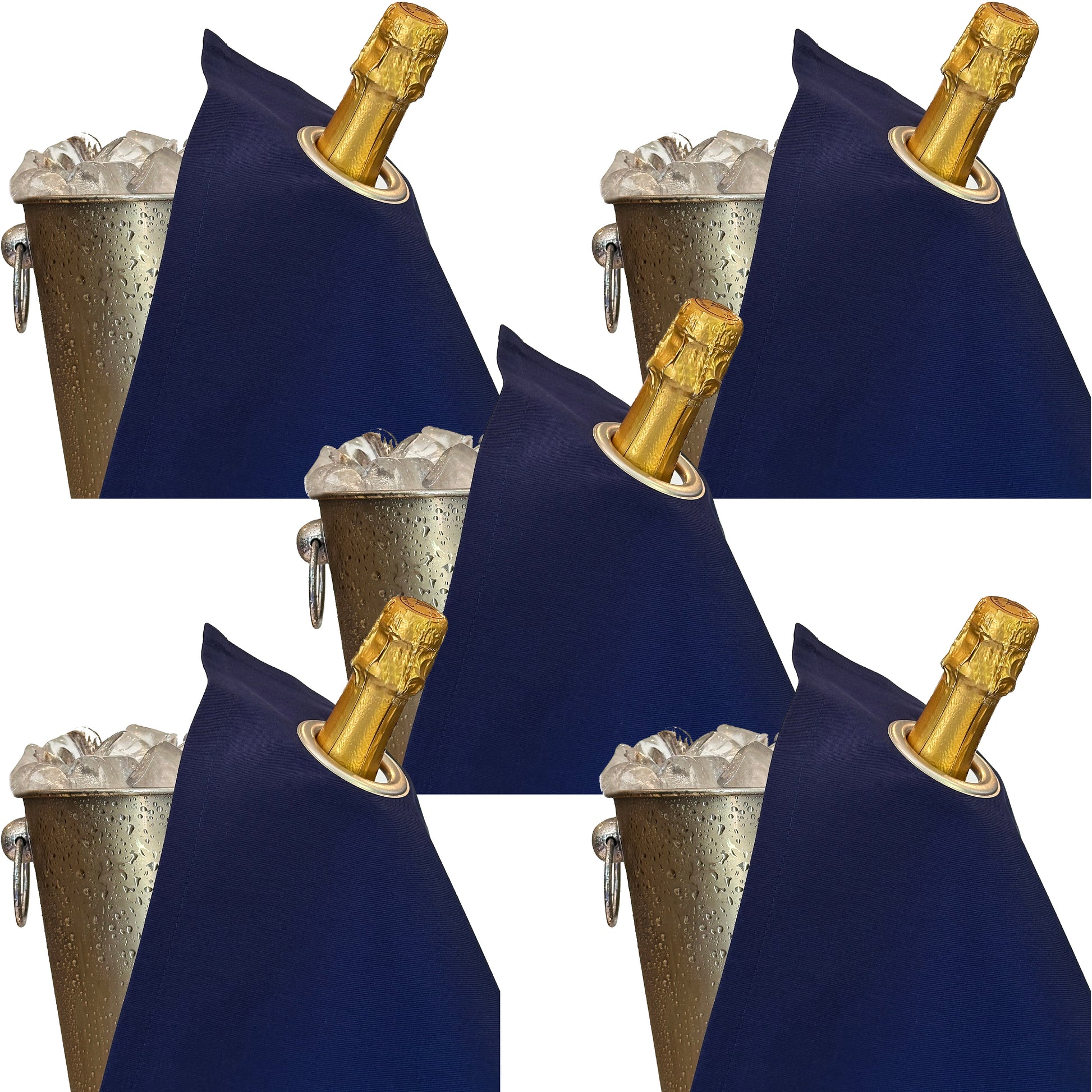 Classic BottleCloth · Royal Blue with Silver Metal Ring, Cotton, 42 cm, Corner Hole