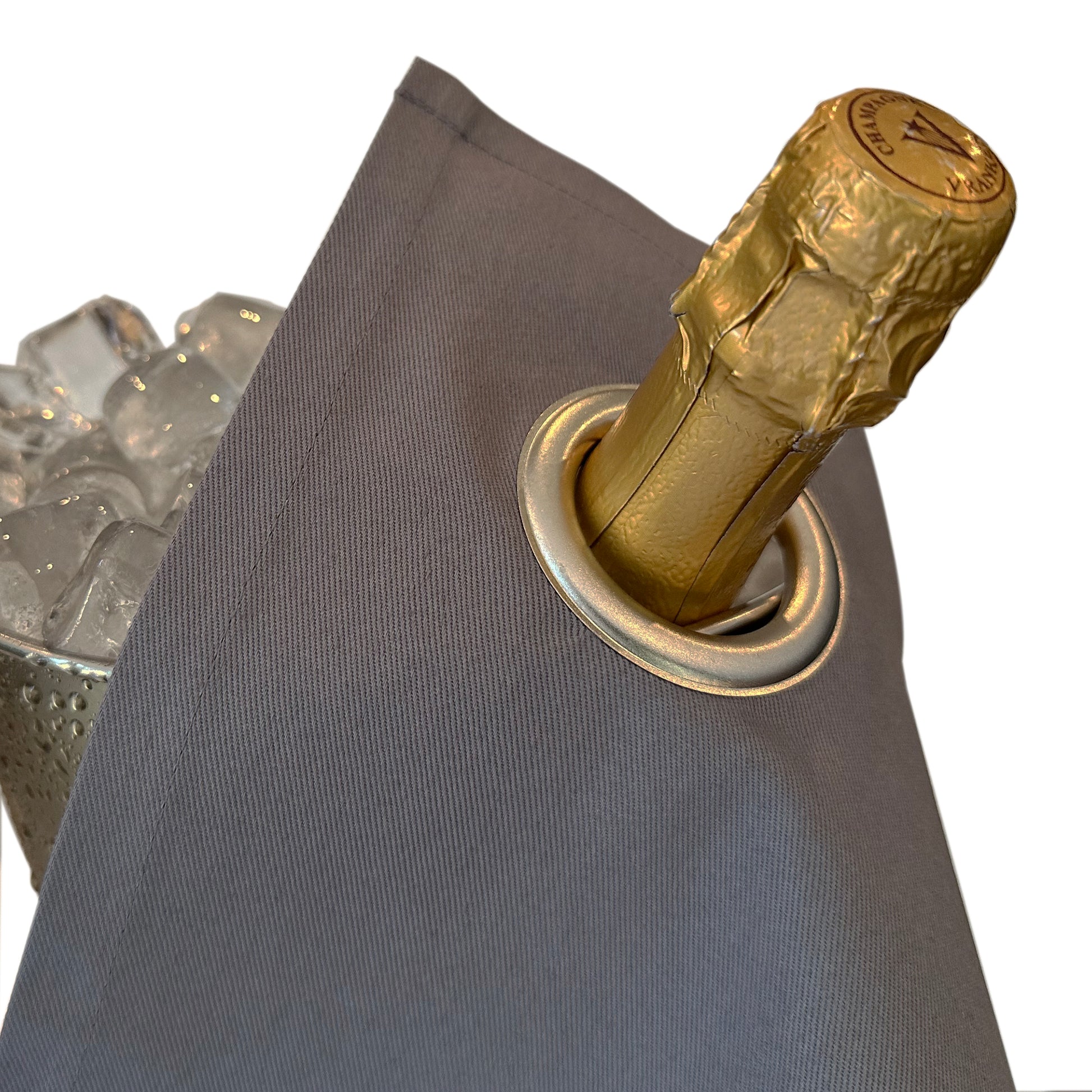 Classic BottleCloth · Platinum with Silver Metal Ring, Cotton, 42 cm, Corner Hole