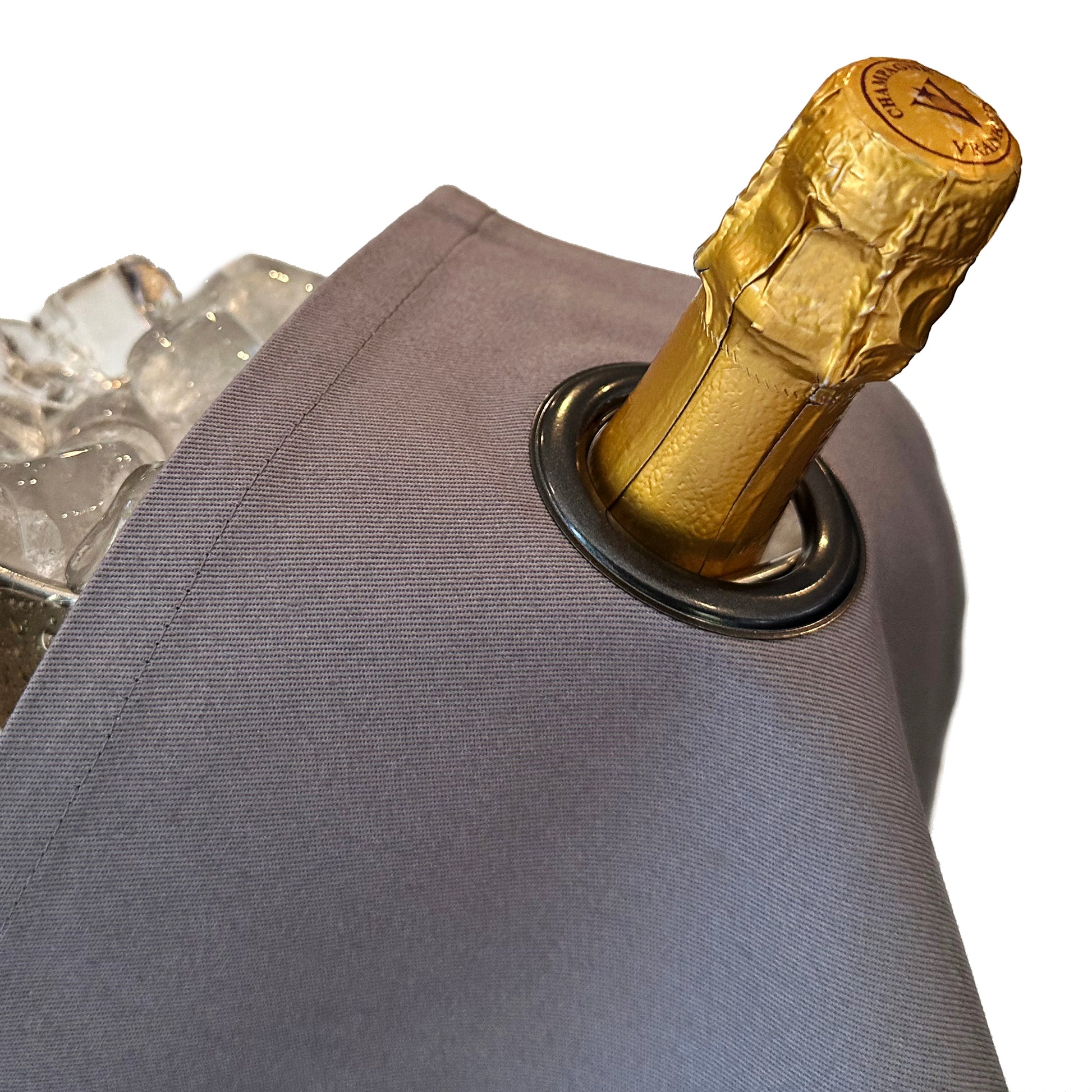 Classic BottleCloth · Platinum with Charcoal Metal Ring, Cotton, 42 cm, Corner Hole