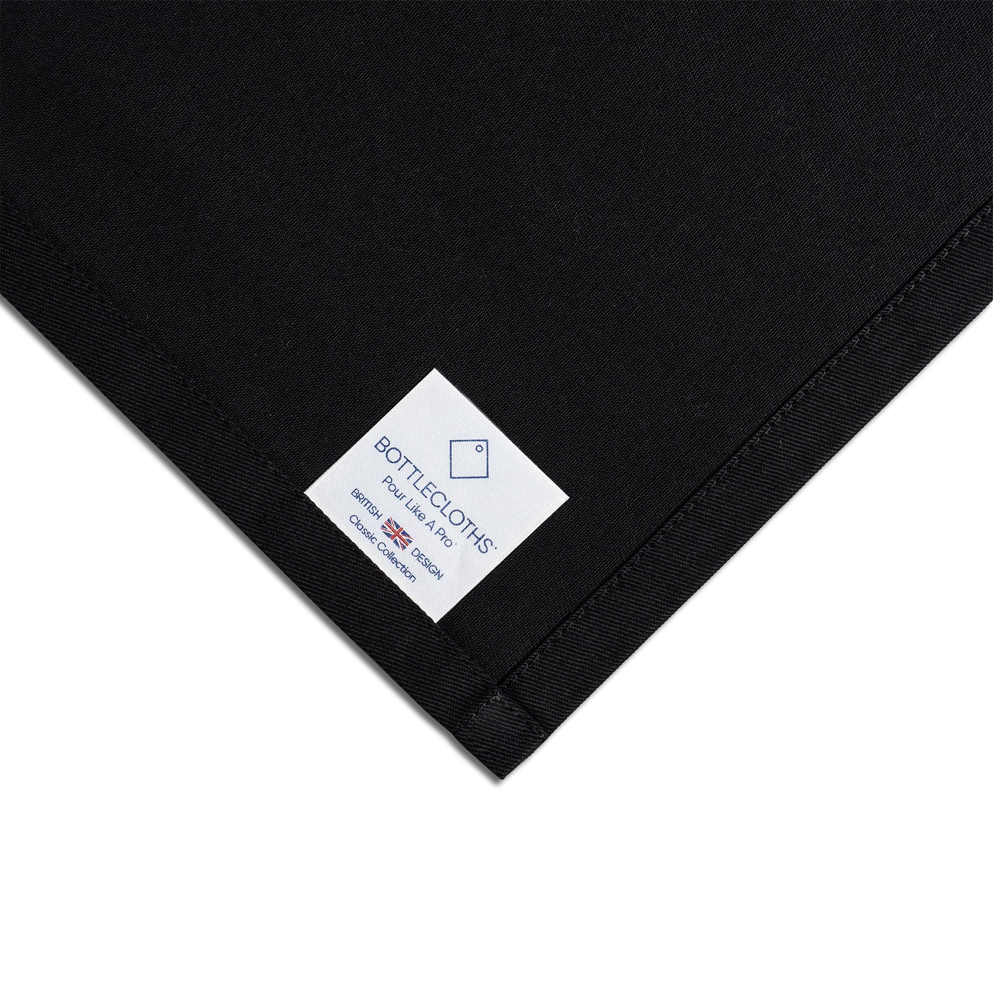 Classic BottleCloth · Black with Silver Metal Ring, Cotton, 54 cm, Center Hole