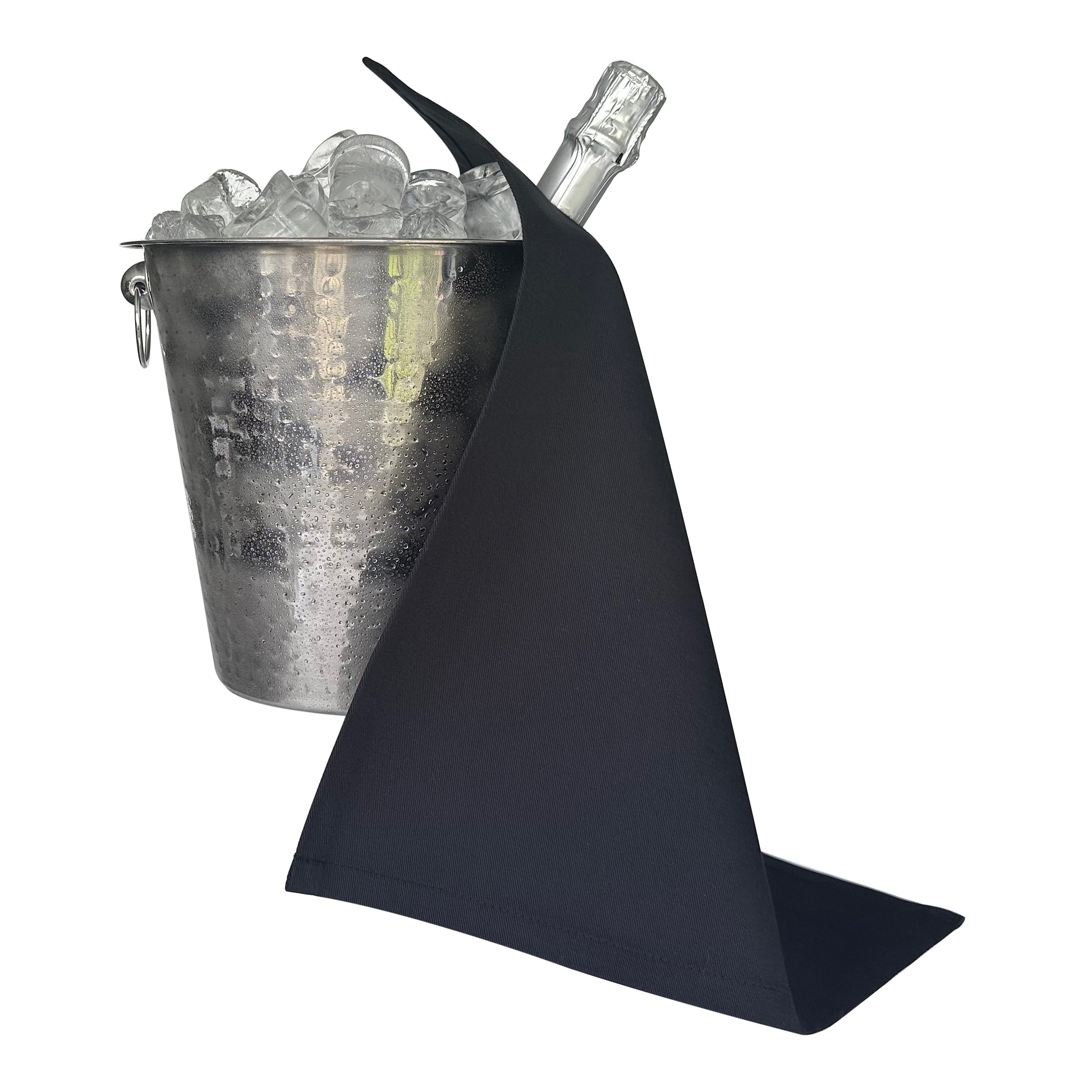 Original BottleCloth · Black, Cotton, 42 cm, Corner Hole, Stitched Circle