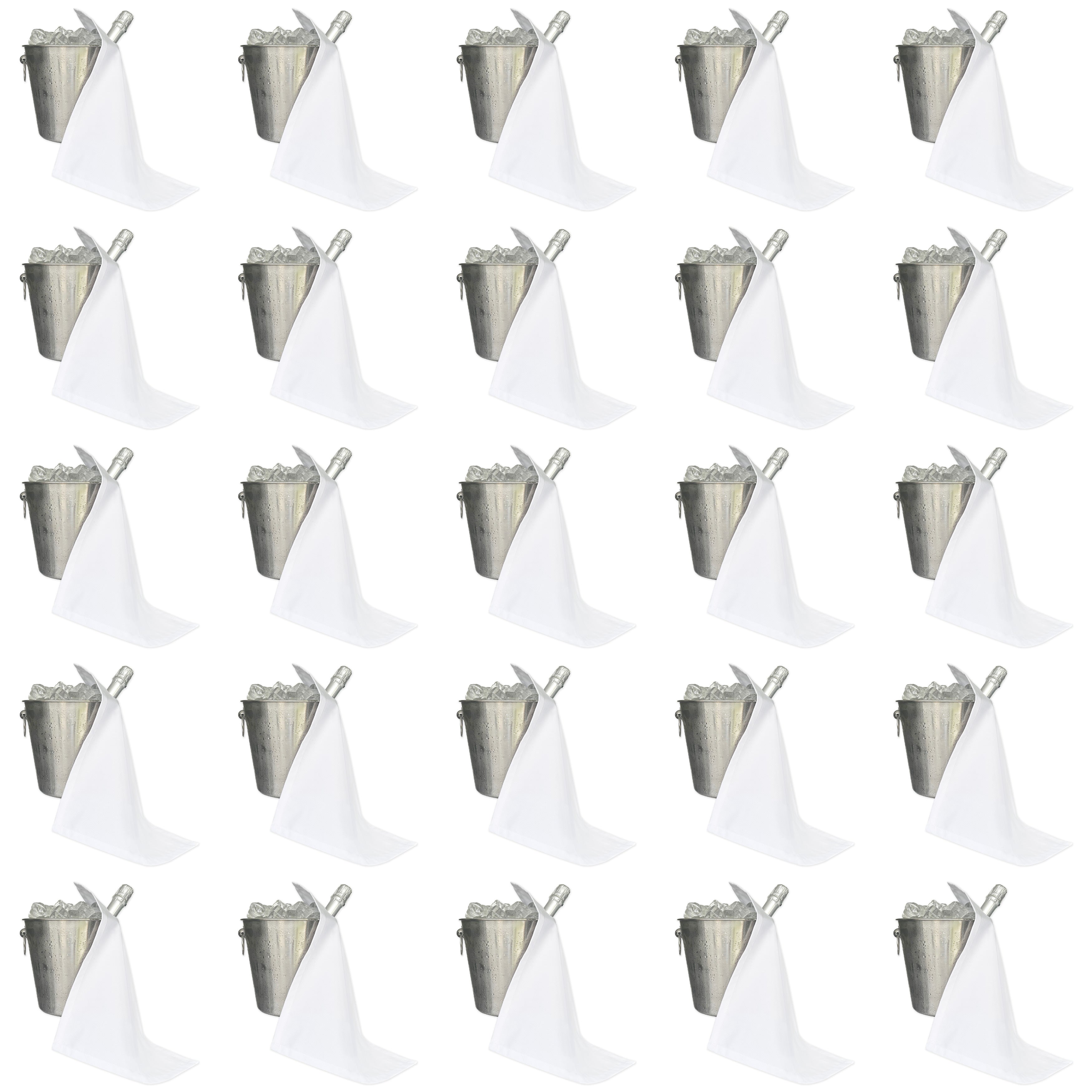 Catering BottleCloth · White Polycotton, 42 cm, Corner Hole, Stitched Circle