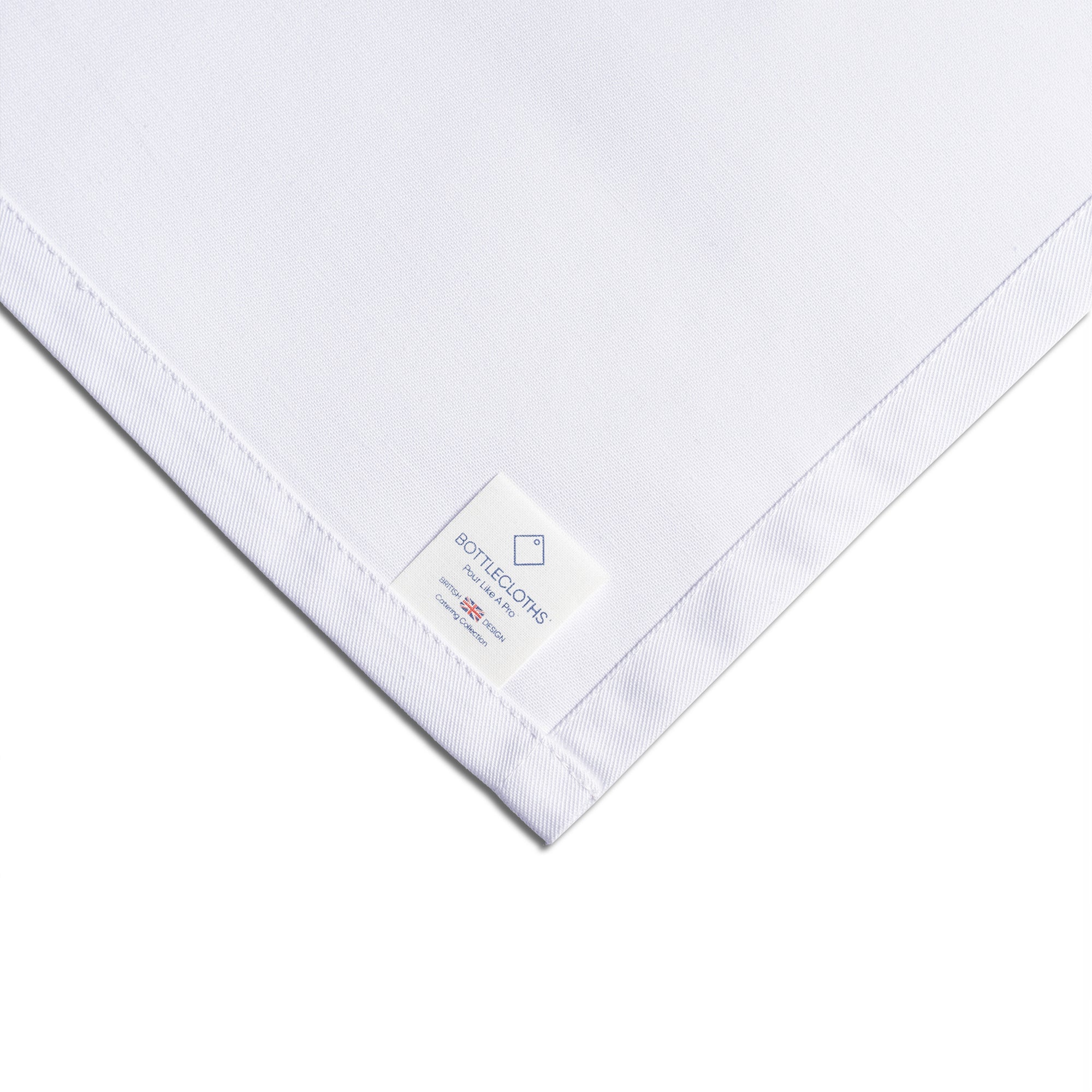 Catering BottleCloth · White Polycotton, 42 cm, Corner Hole, Stitched Circle