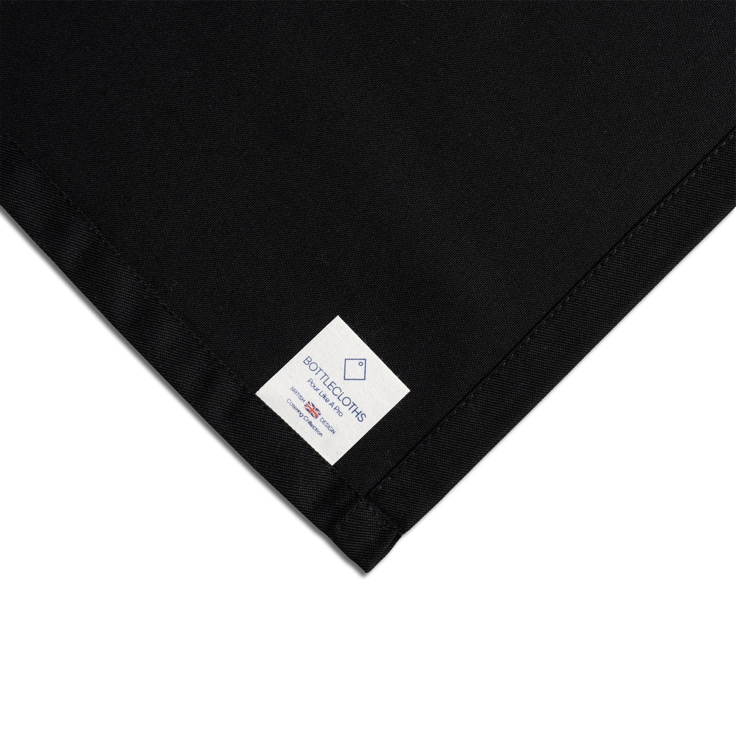 Original BottleCloth · Preto, Algodão, 42 cm, Orifício de Canto, Círculo Costurado