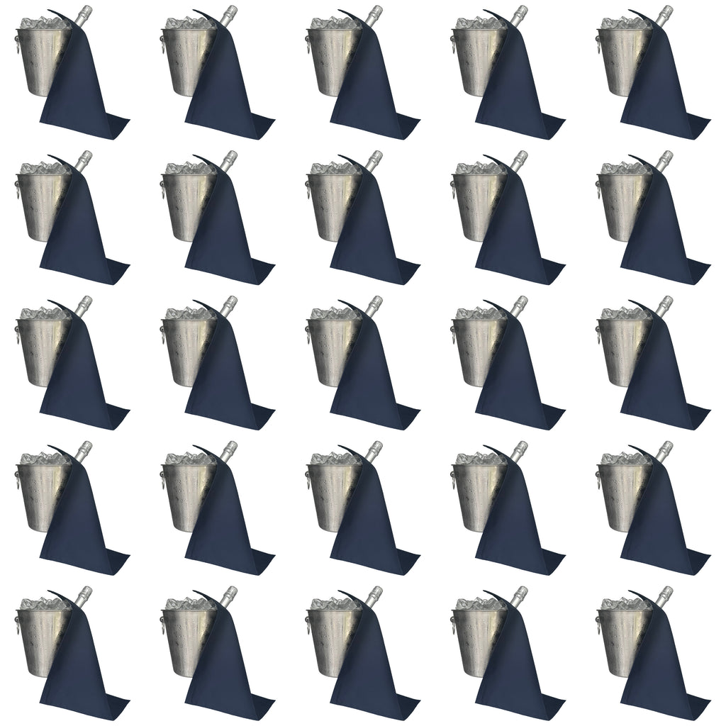Catering BottleCloths · Navy Polycotton, 42 cm, Corner Hole, Stitched Circle · Pack of 25