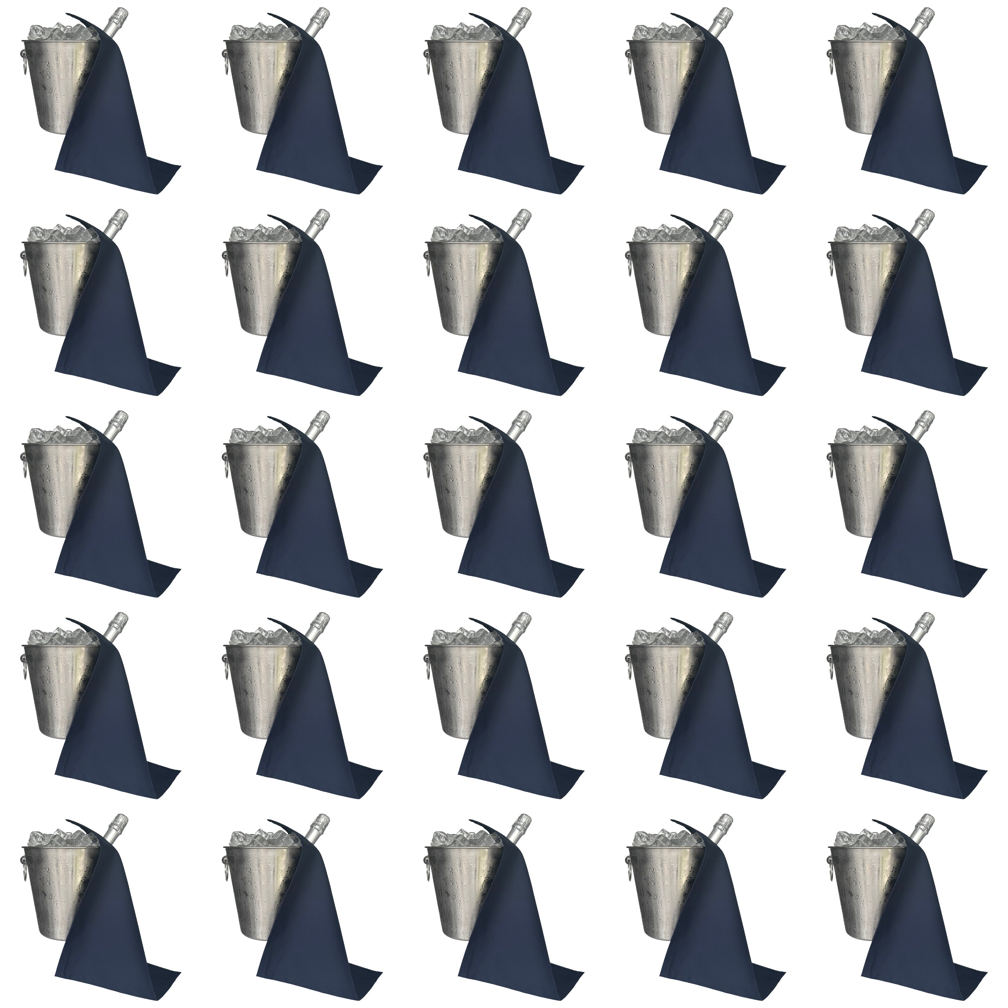 Catering BottleCloth · Navy Polycotton, 42 cm, Corner Hole, Stitched Circle