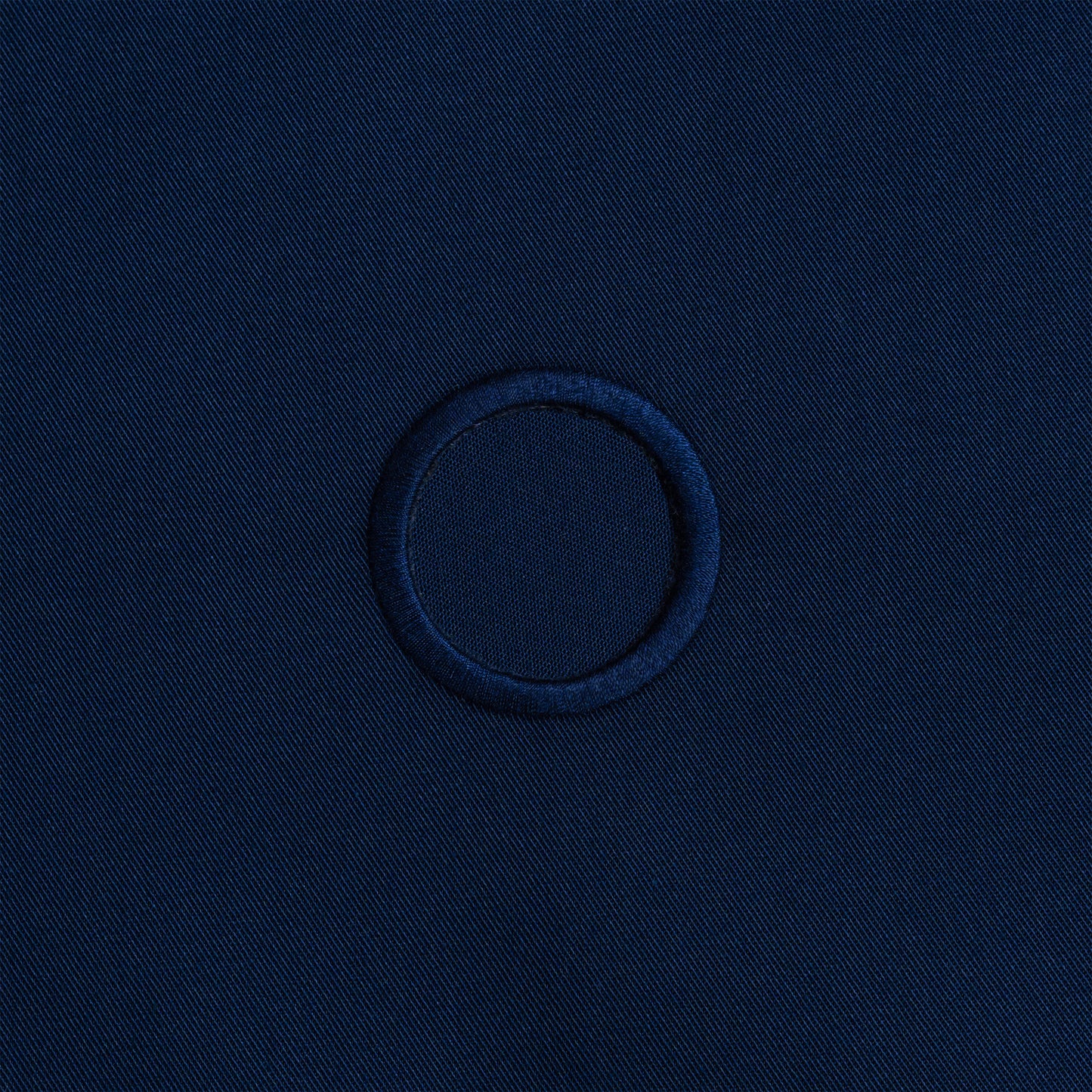 Paño para botellas de catering · Polialgodón azul marino, 42 cm, orificio en las esquinas, círculo cosido · Paquete de 2