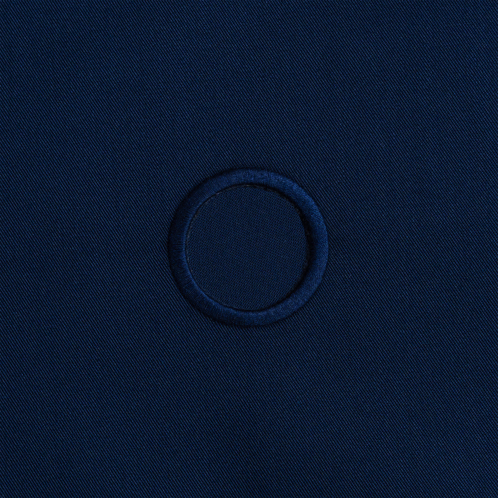 Catering BottleCloths · Navy Polycotton, 42 cm, Corner Hole, Stitched Circle · Pack of 25