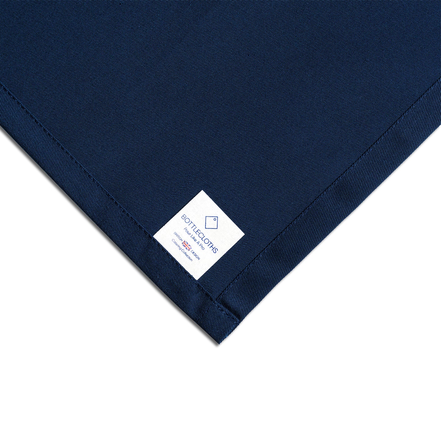 Catering BottleCloth · Navy Polycotton, 42 cm, Corner Hole, Stitched Circle · Pack of 2