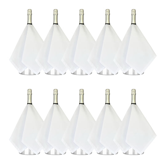 Catering BottleCloths · White Polycotton, 54 cm, Center Hole, Stitched Circle · Pack of 10