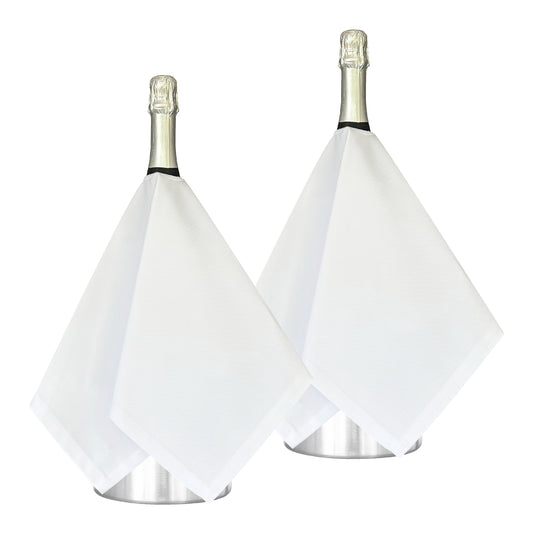 Catering BottleCloth · White Polycotton, 54 cm, Center Hole, Stitched Circle · Pack of 2