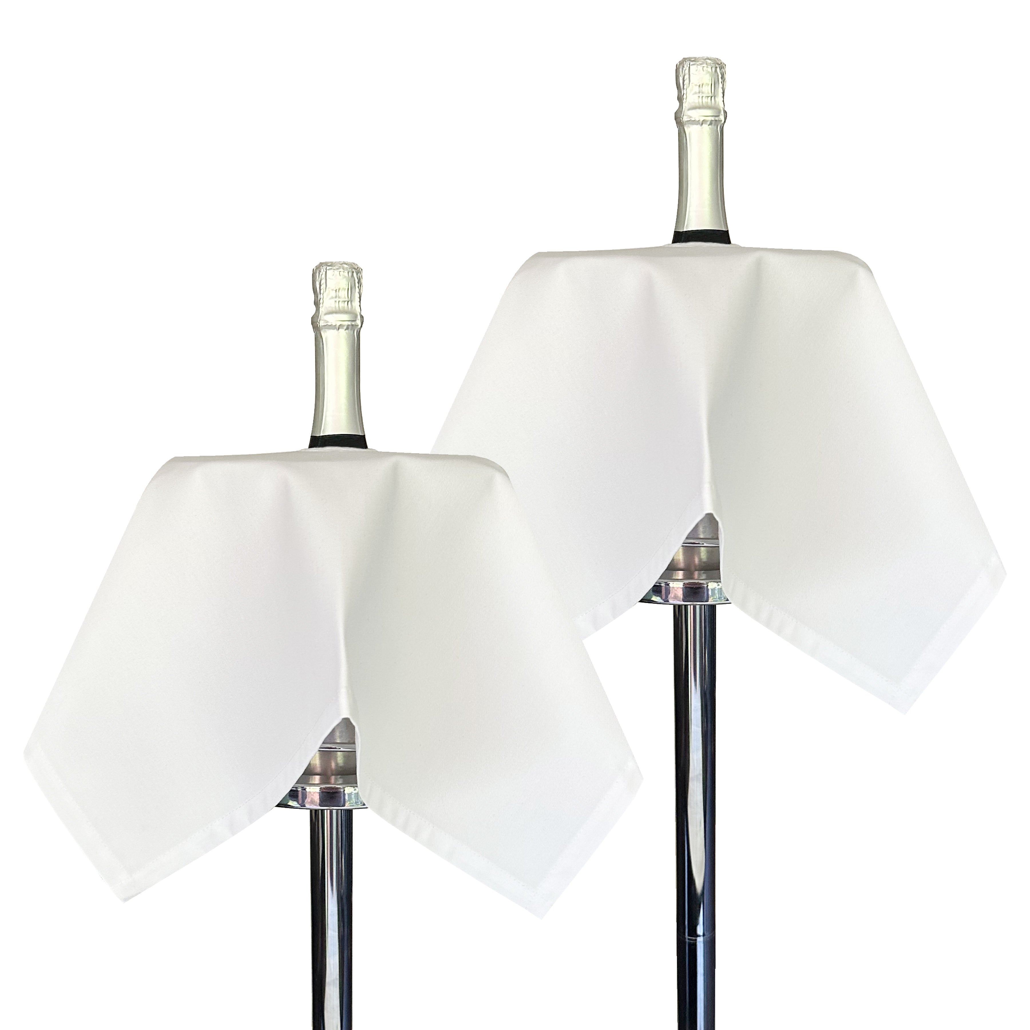 Catering BottleCloth · White Polycotton, 54 cm, mitthål, sömnad cirkel · Pack med 2