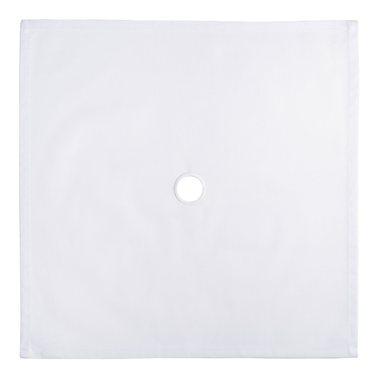 Serviette pour bouteilles de restauration · Polycoton blanc, 54 cm, trou central, cercle cousu · Paquet de 2