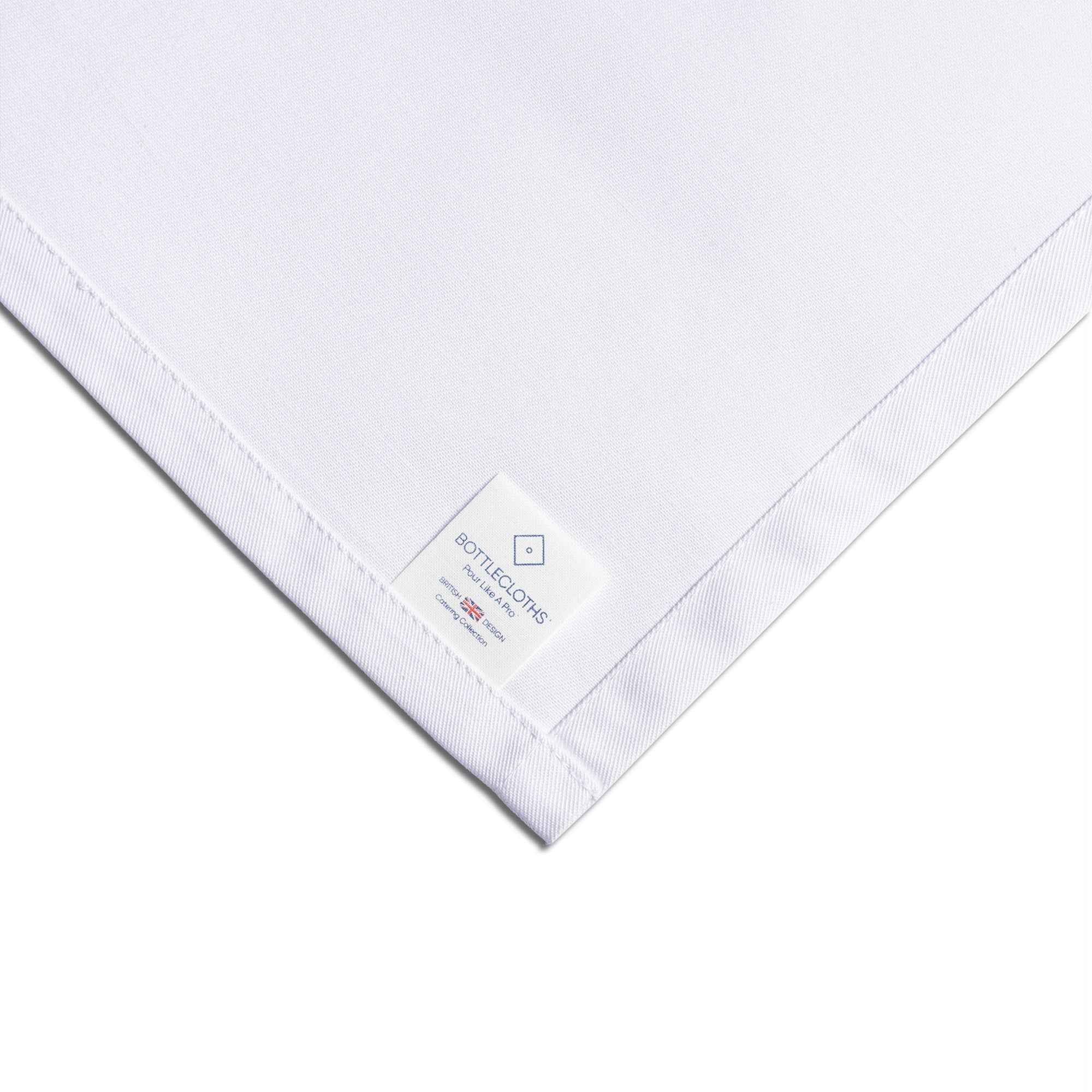 Catering BottleCloth · White Polycotton, 54 cm, mitthål, sömnad cirkel · Pack med 2