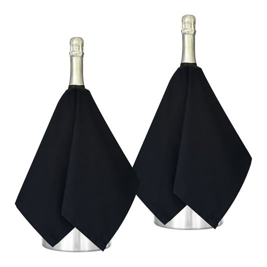 Catering BottleCloth · Black Polycotton, 54 cm, Center Hole, Stitched Circle · Pack of 2