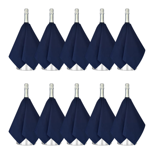 Catering BottleCloths · Navy Polycotton, 54 cm, Center Hole, Stitched Circle · Pack of 10