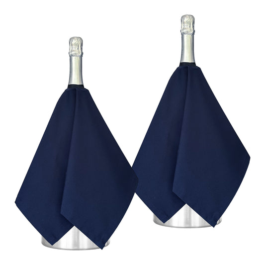 Catering BottleCloth · Navy Polycotton, 54 cm, Center Hole, Stitched Circle · Pack of 2