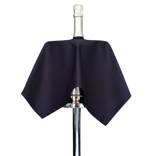 Catering BottleCloth · Navy Polycotton, 54 cm, Center Hole, Stitched Circle