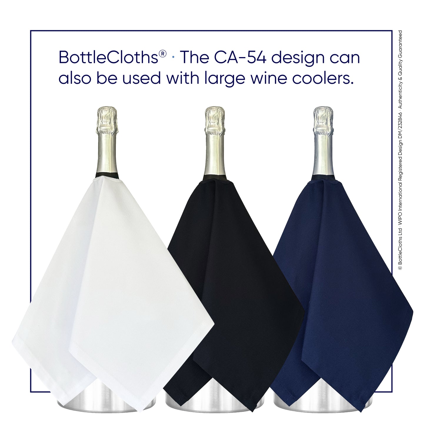 Catering BottleCloths · White Polycotton, 54 cm, Center Hole, Stitched Circle · Pack of 10