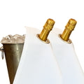 Classic BottleCloths · White with Silver Metal Ring, Cotton, 42 cm, Corner Hole · Pack of 2