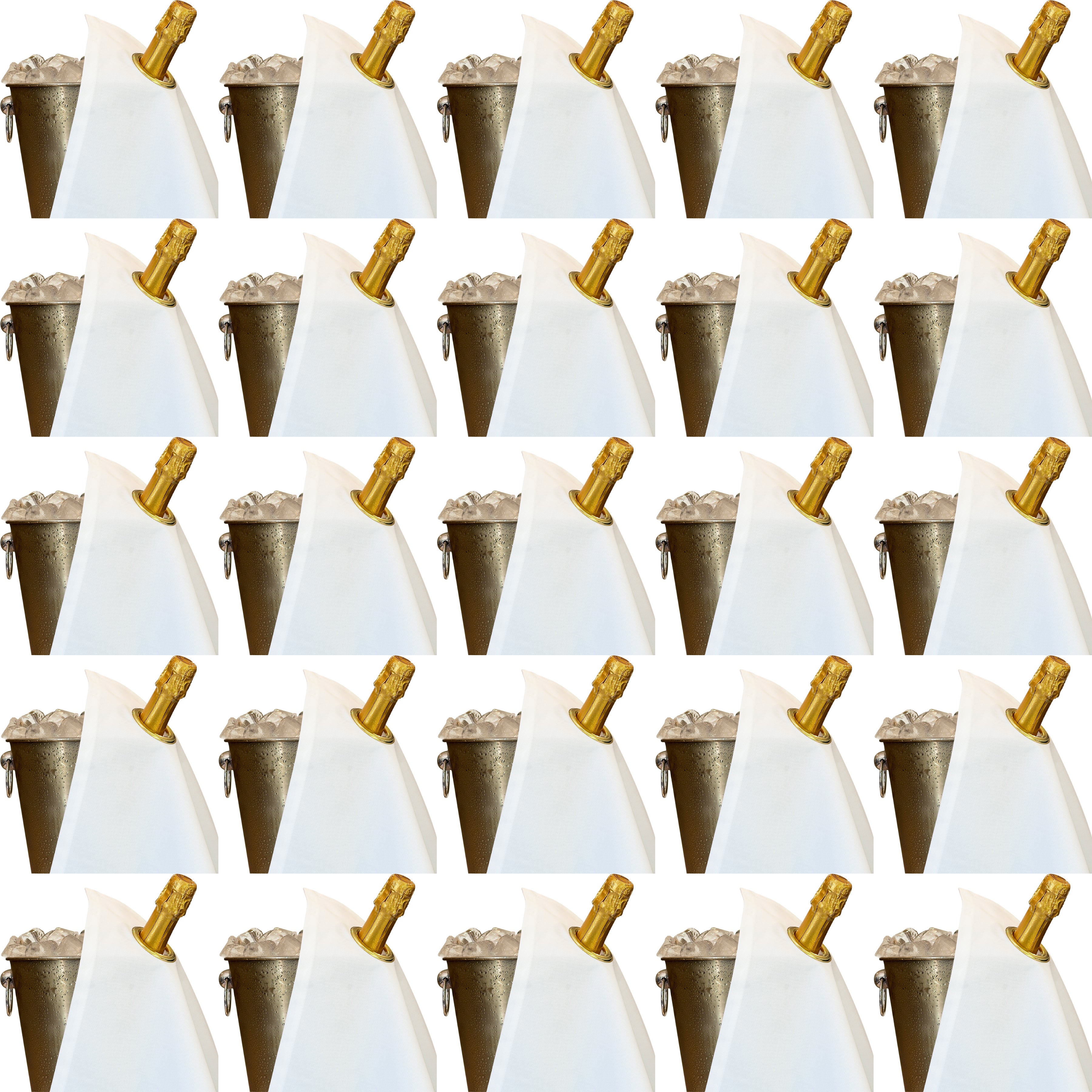 Classic BottleCloth · White with Gold Metal Ring, Cotton, 42 cm, Corner Hole