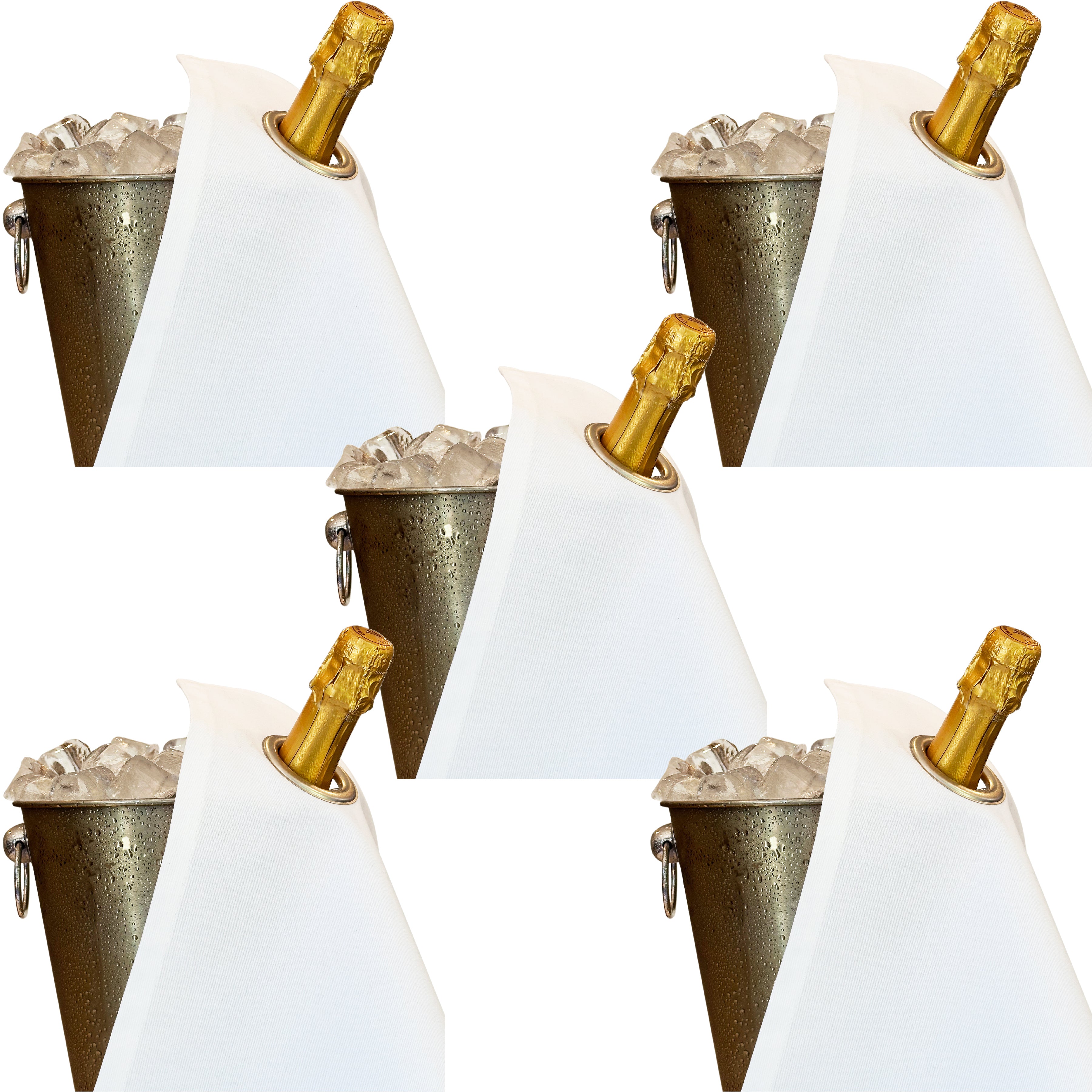 Classic BottleCloth · White with Silver Metal Ring, Cotton, 42 cm, Corner Hole