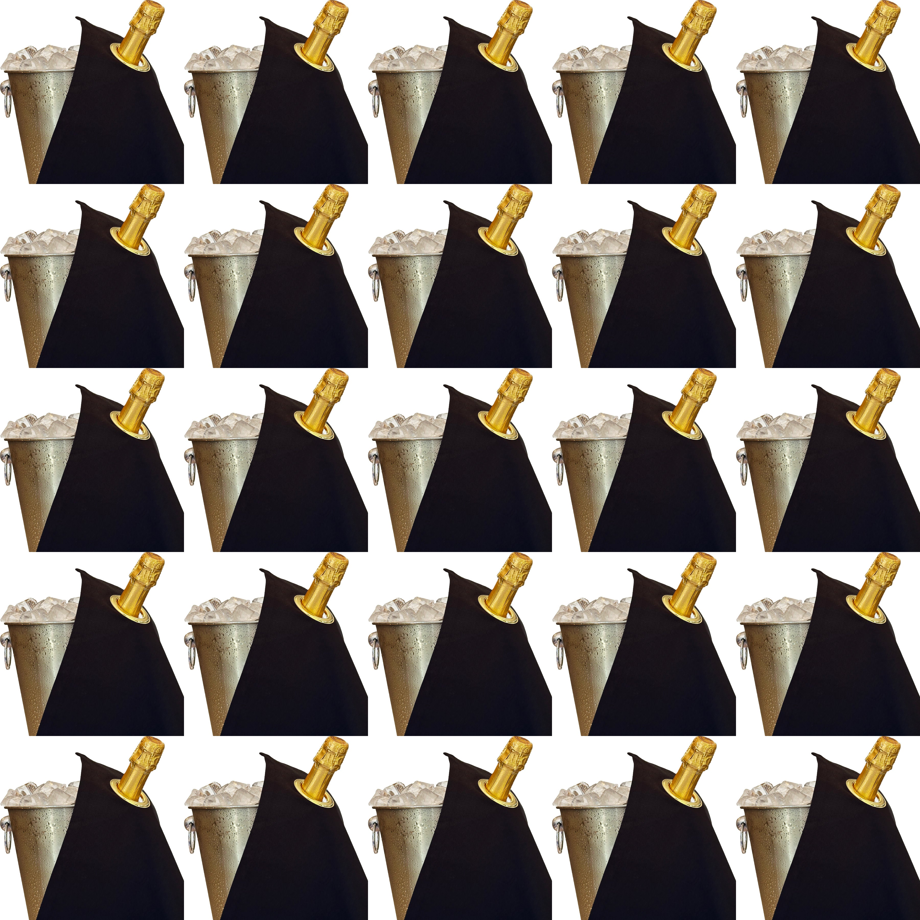 Classic BottleCloth · Black with Gold Metal Ring, Cotton, 42 cm, Corner Hole