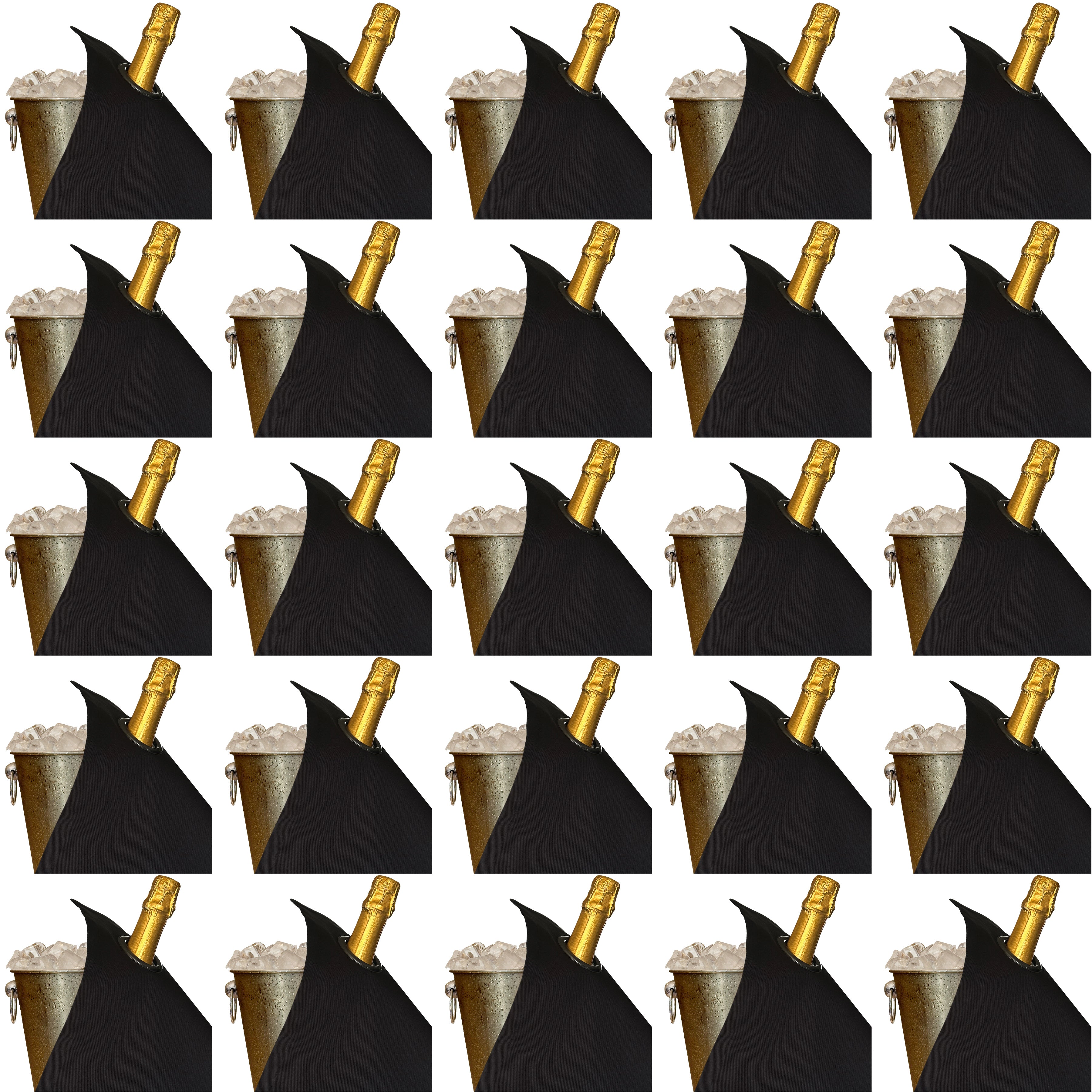 Classic BottleCloth · Black with Charcoal Metal Ring, Cotton, 42 cm, Corner Hole