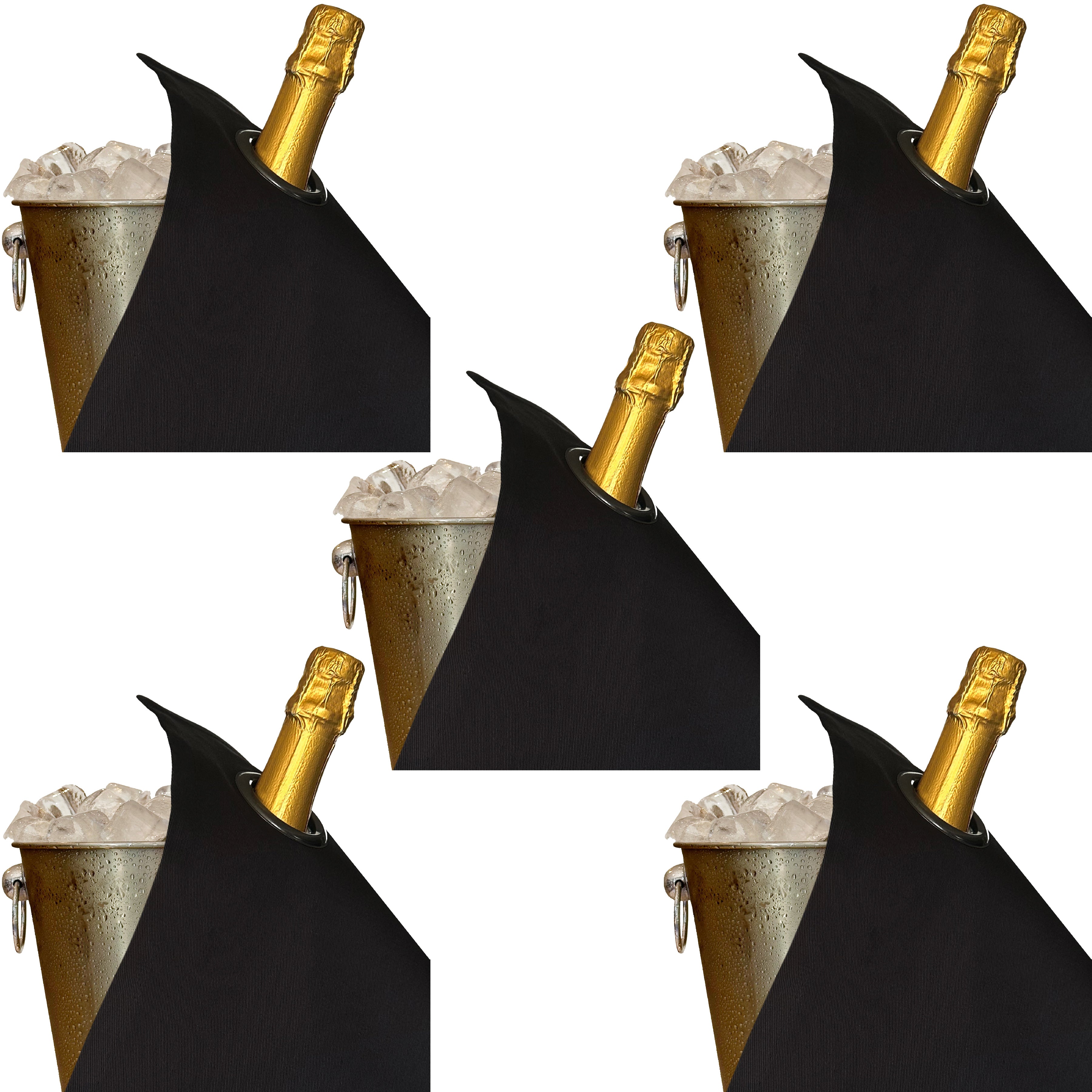 Classic BottleCloth · Black with Charcoal Metal Ring, Cotton, 42 cm, Corner Hole