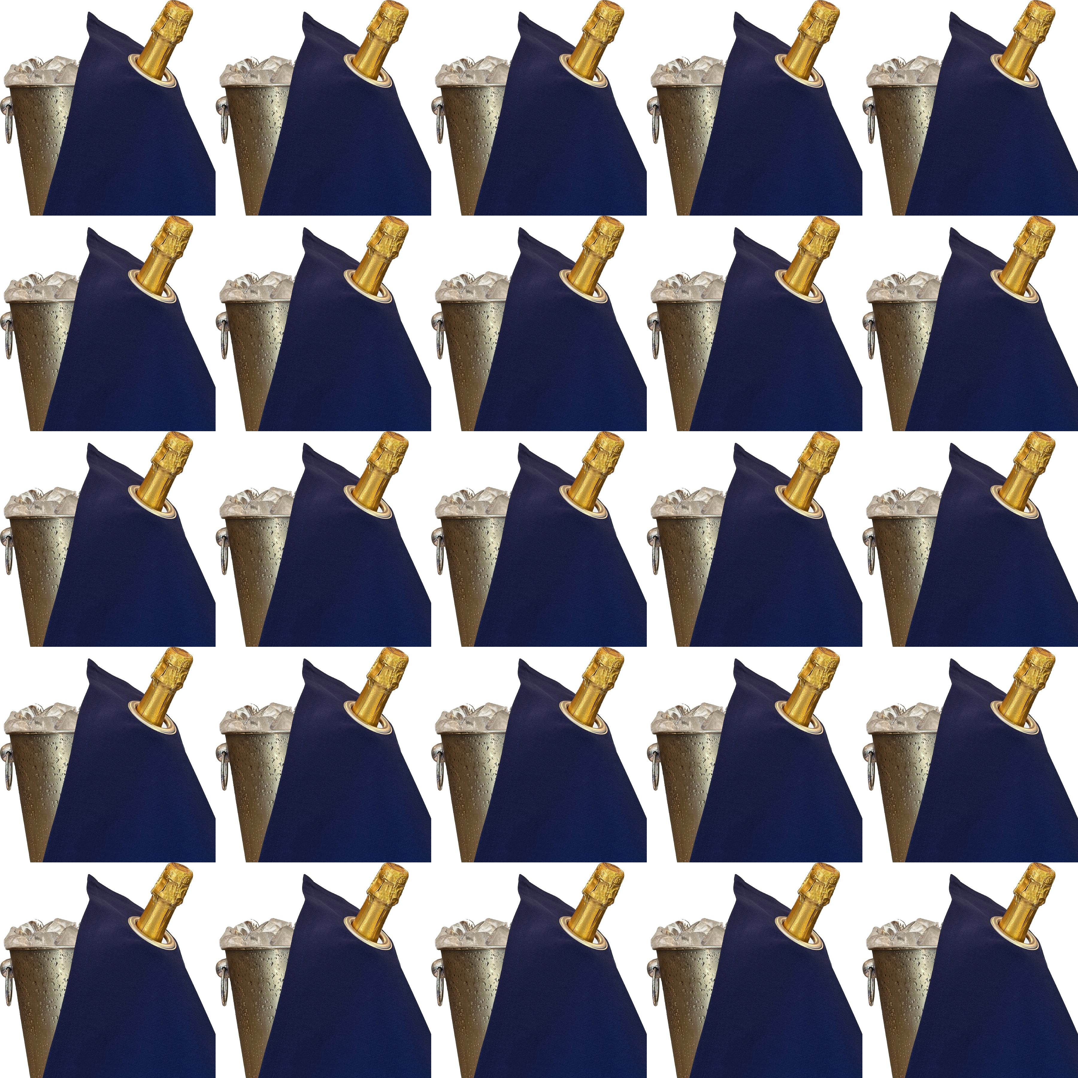 Classic BottleCloth · Royal Blue with Silver Metal Ring, Cotton, 42 cm, Corner Hole