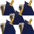 Classic BottleCloths · Royal Blue with Silver Metal Ring, Cotton, 42 cm, Corner Hole · Pack of 5