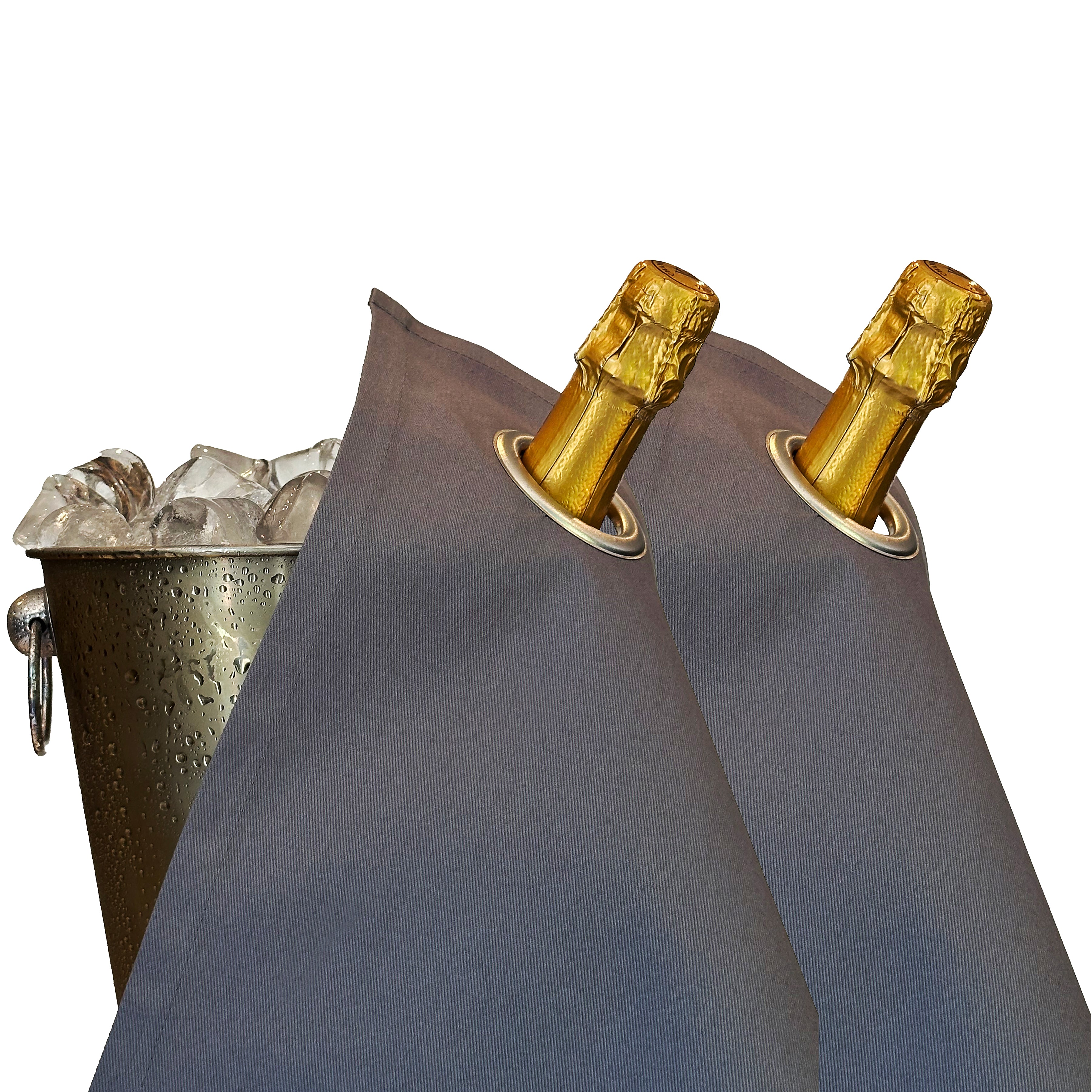 Classic BottleCloth · Platinum with Silver Metal Ring, Cotton, 42 cm, Corner Hole