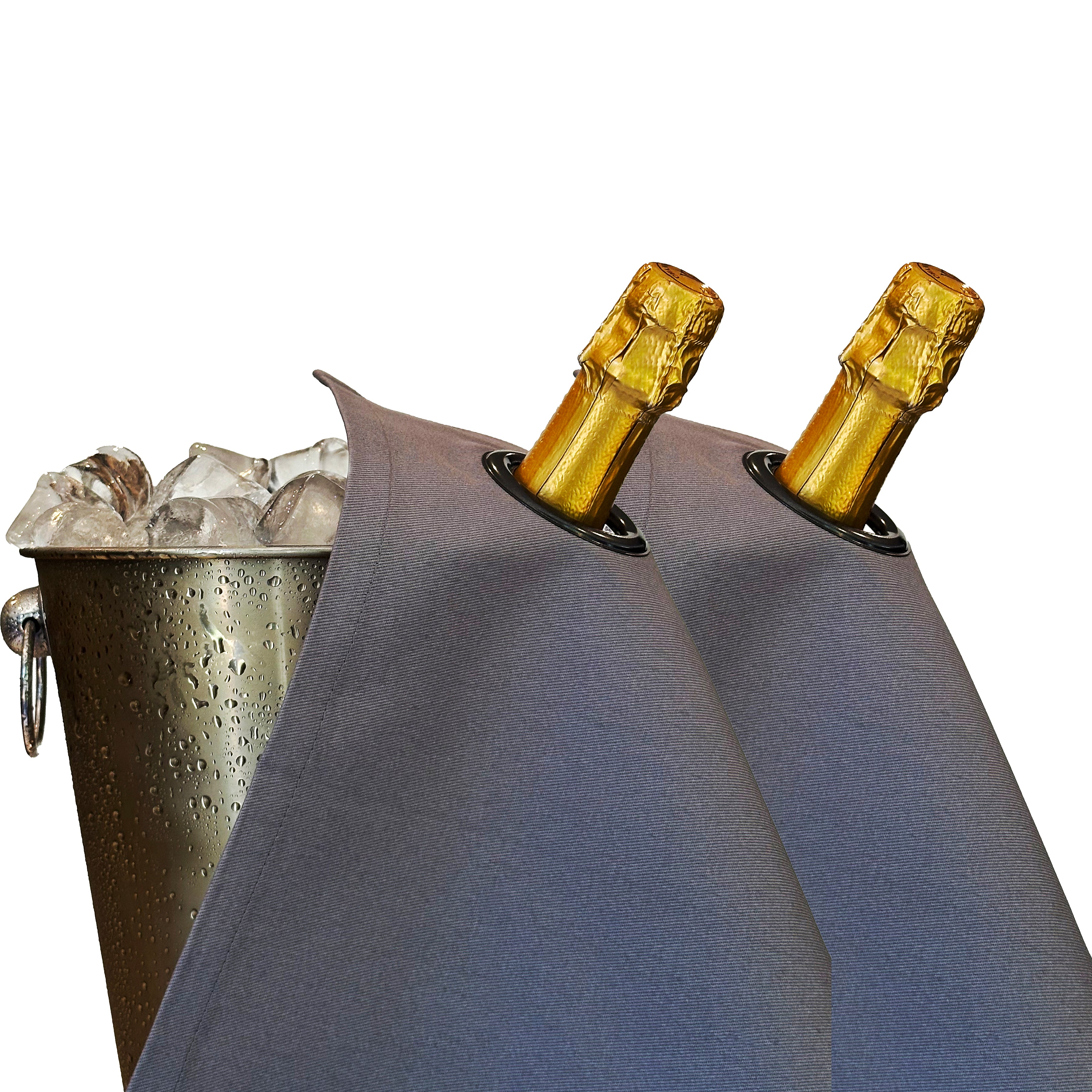 Classic BottleCloth · Platinum with Charcoal Metal Ring, Cotton, 42 cm, Corner Hole